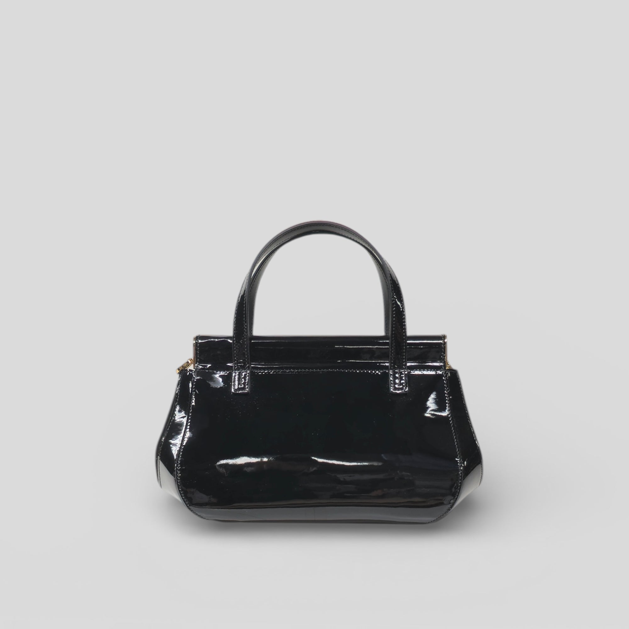 Borsa a mano KATIA in vernice e camoscio nero