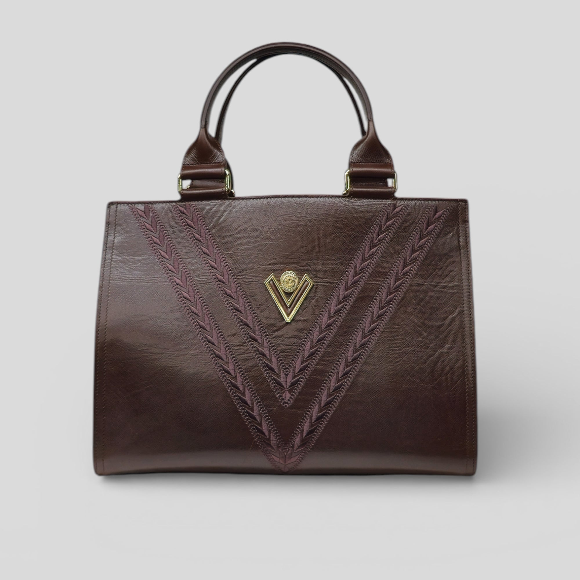 Borsa a mano KAY in vitello marrone