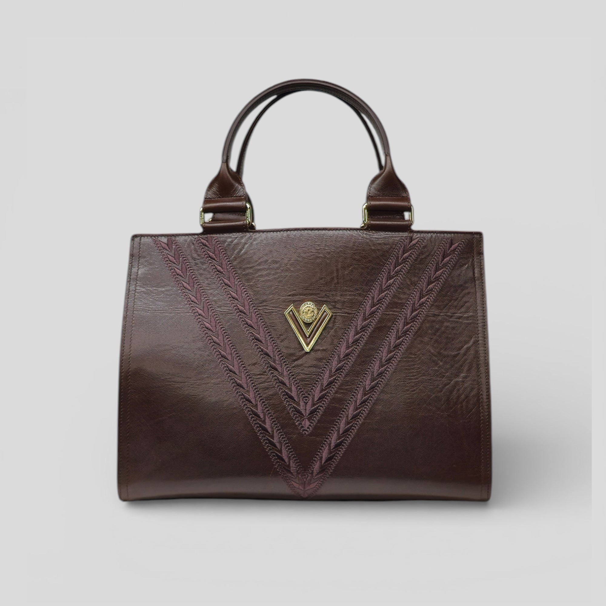 Borsa a mano KAY in vitello marrone