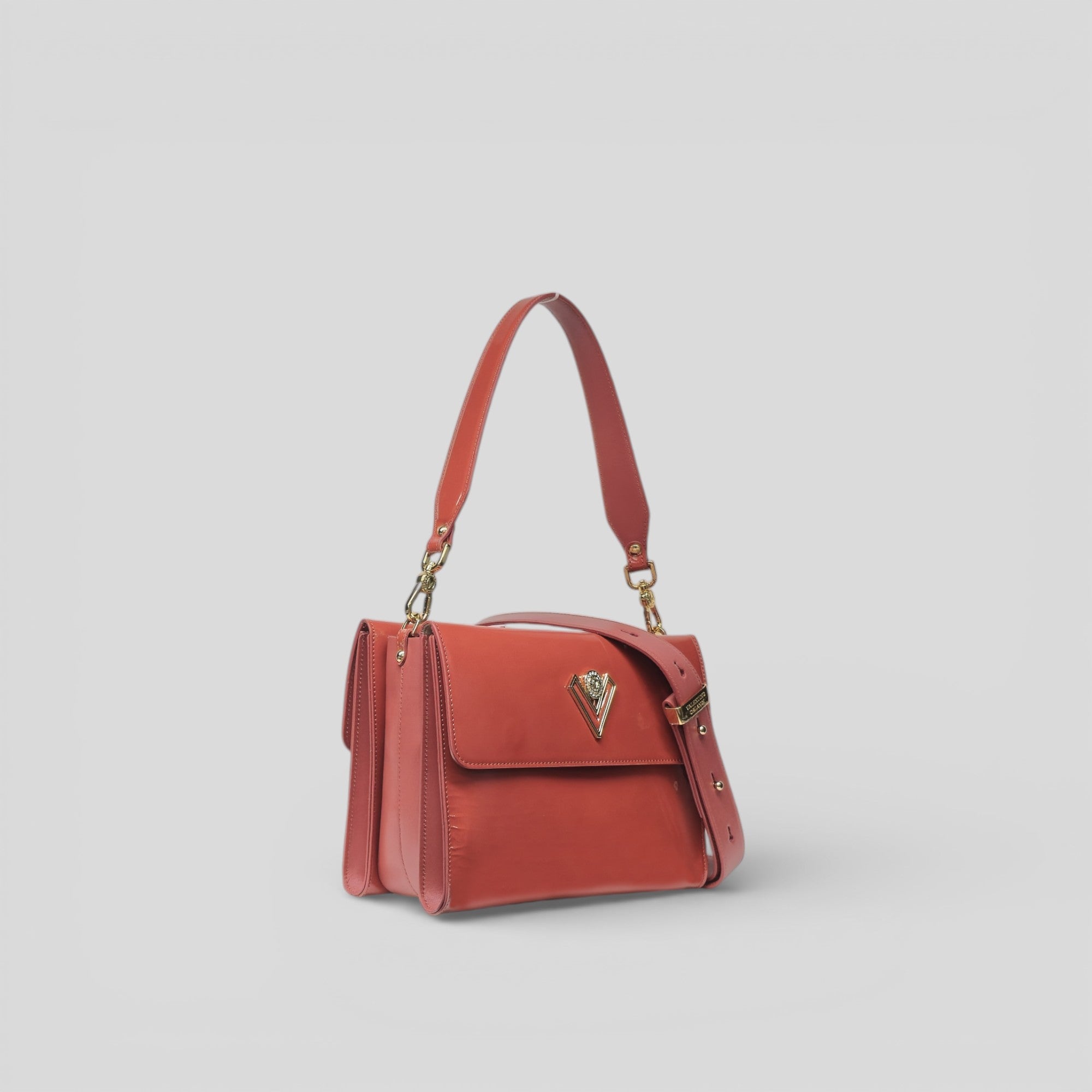 Borsa a spalla BEL in vernice arancione