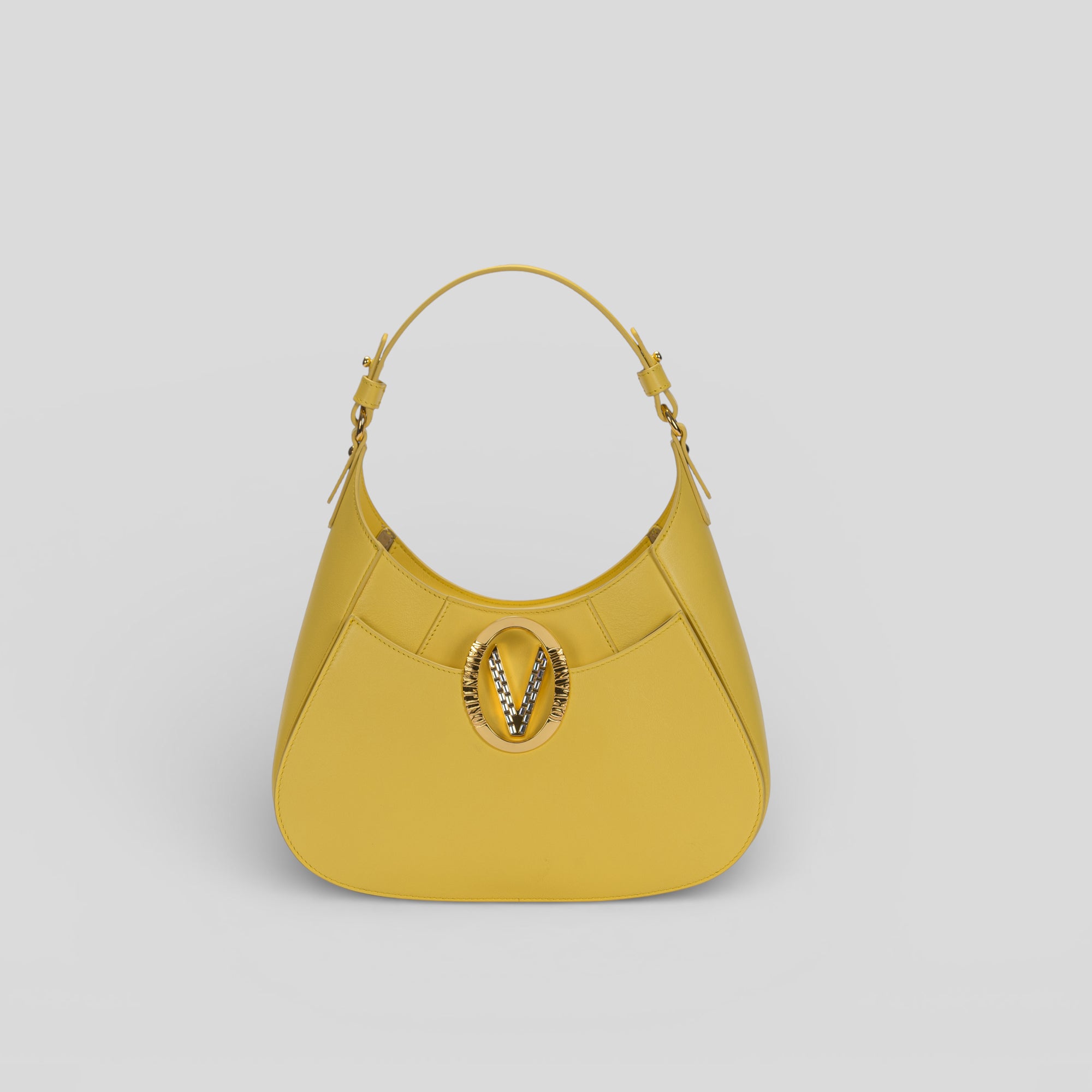 Borsa a spalla SHELBY in vitello giallo