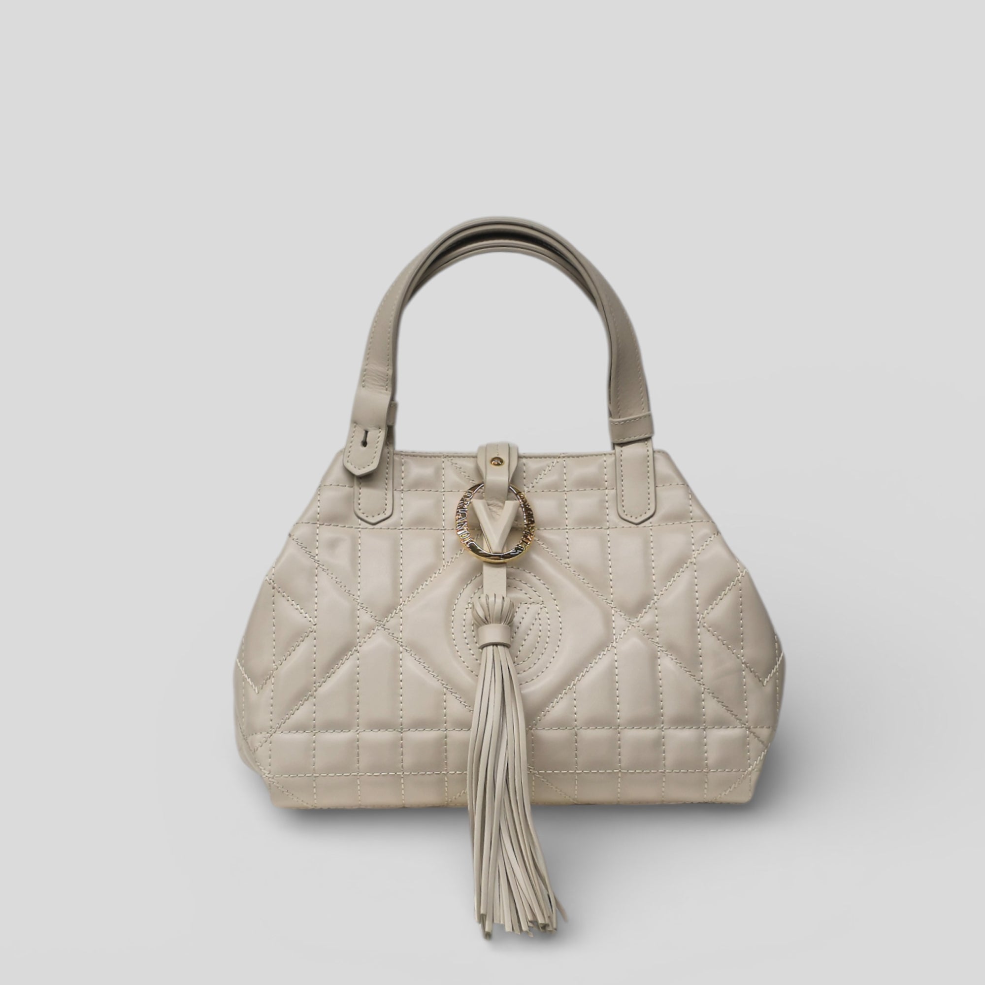 Borsa shopping VALENTY in pelle beige