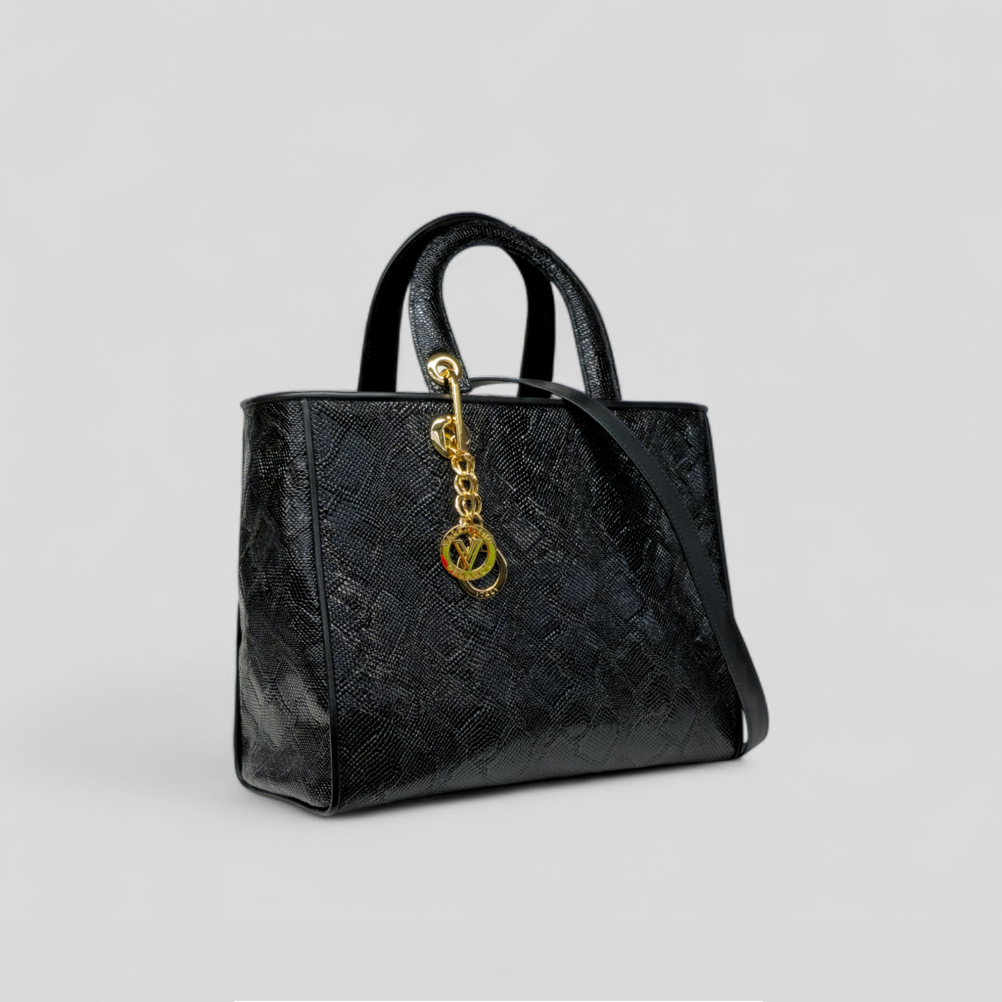 Borsa a mano DITTA in vitello nero