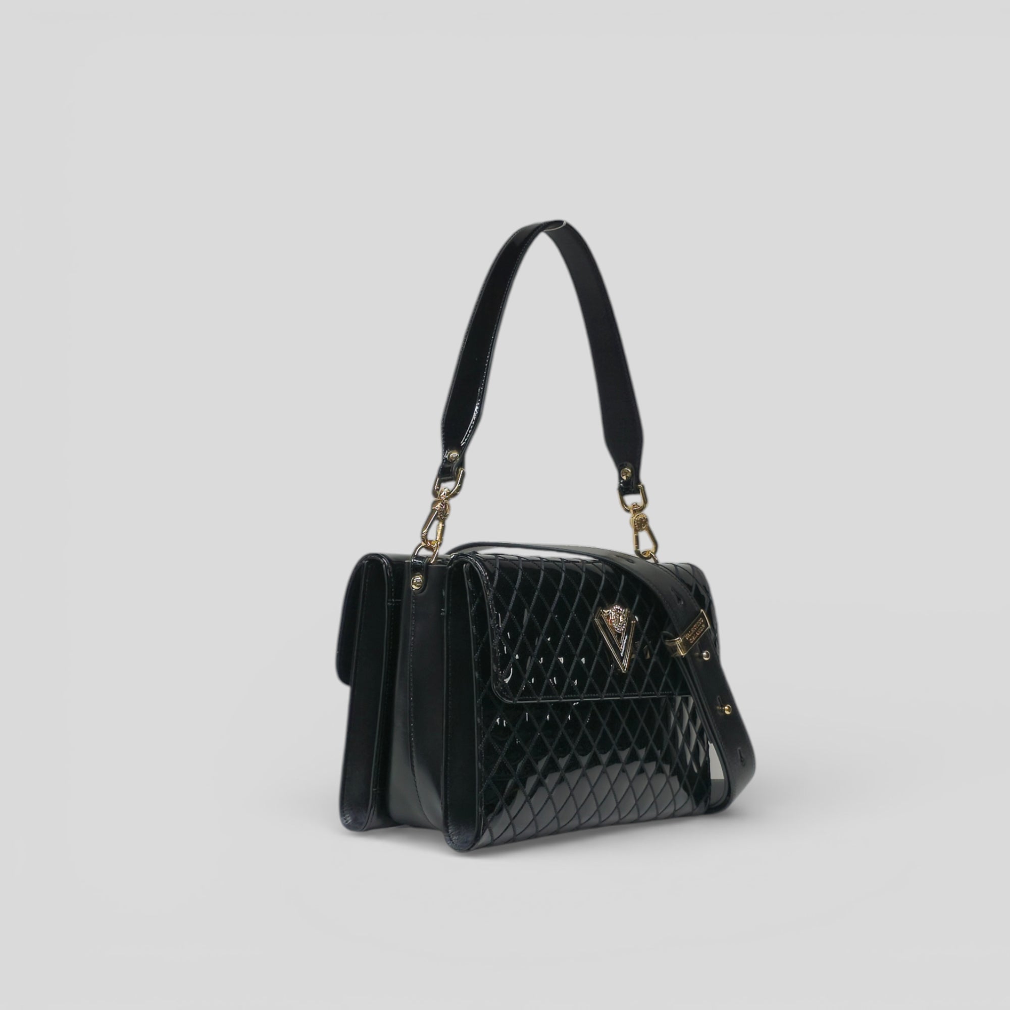 Borsa a spalla DESY in vernice nero