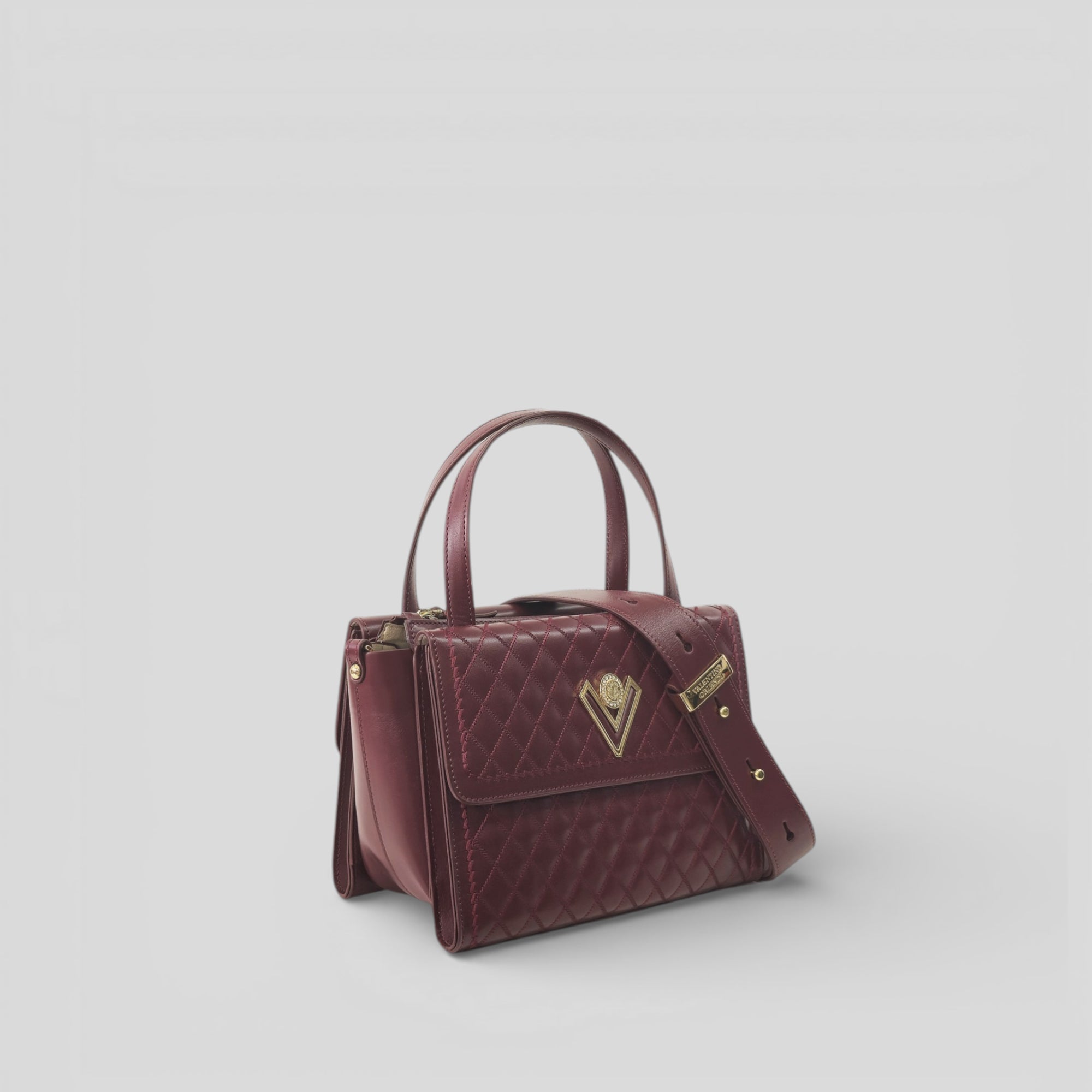 Borsa a mano piccola DESY in vitello bordeaux