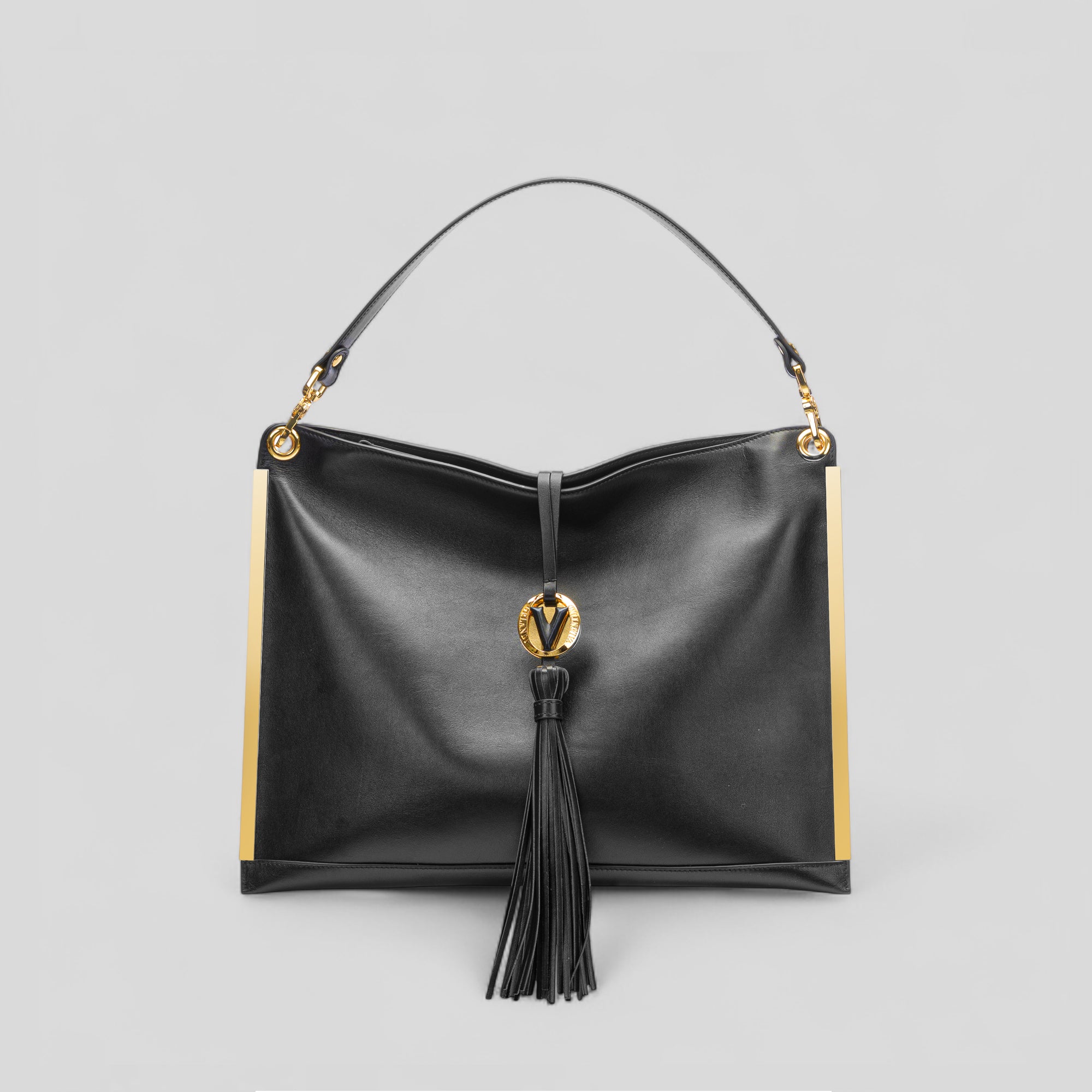 Borsa a spalla CRISTY in vitello nero