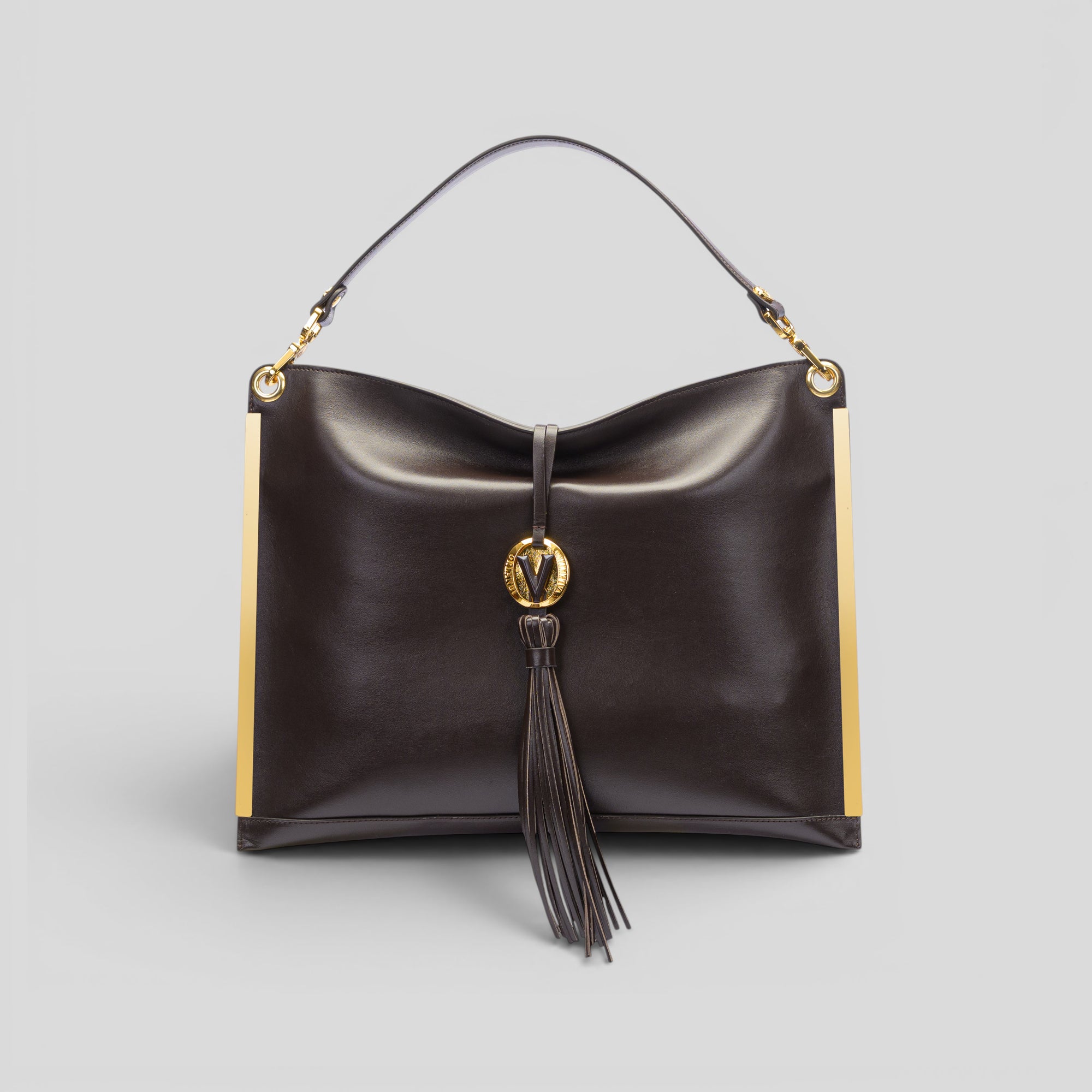 Borsa a mano CRISTY in vitello marrone