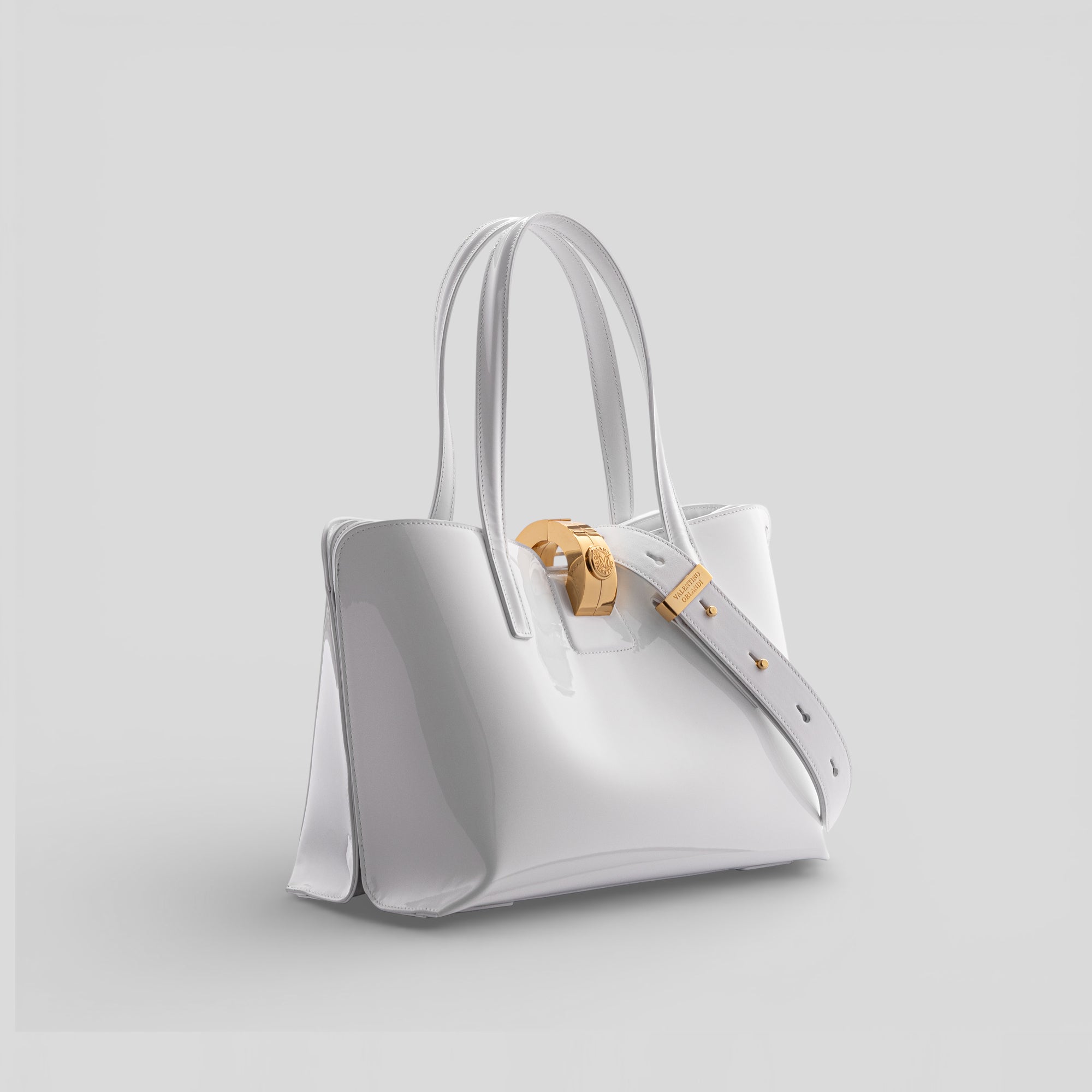 Borsa shopping SIMPLY in vernice bianco
