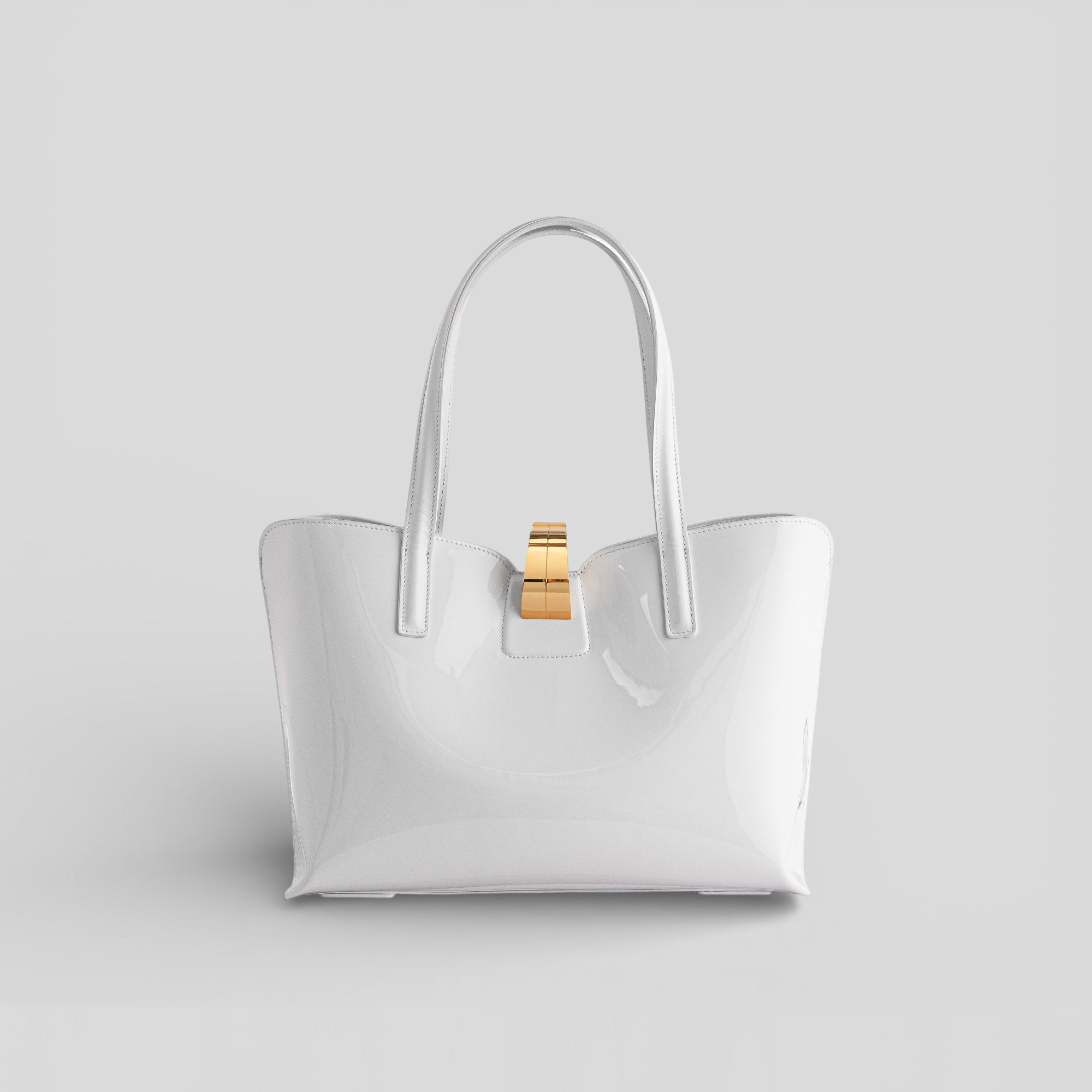 Borsa shopping SIMPLY in vernice bianco