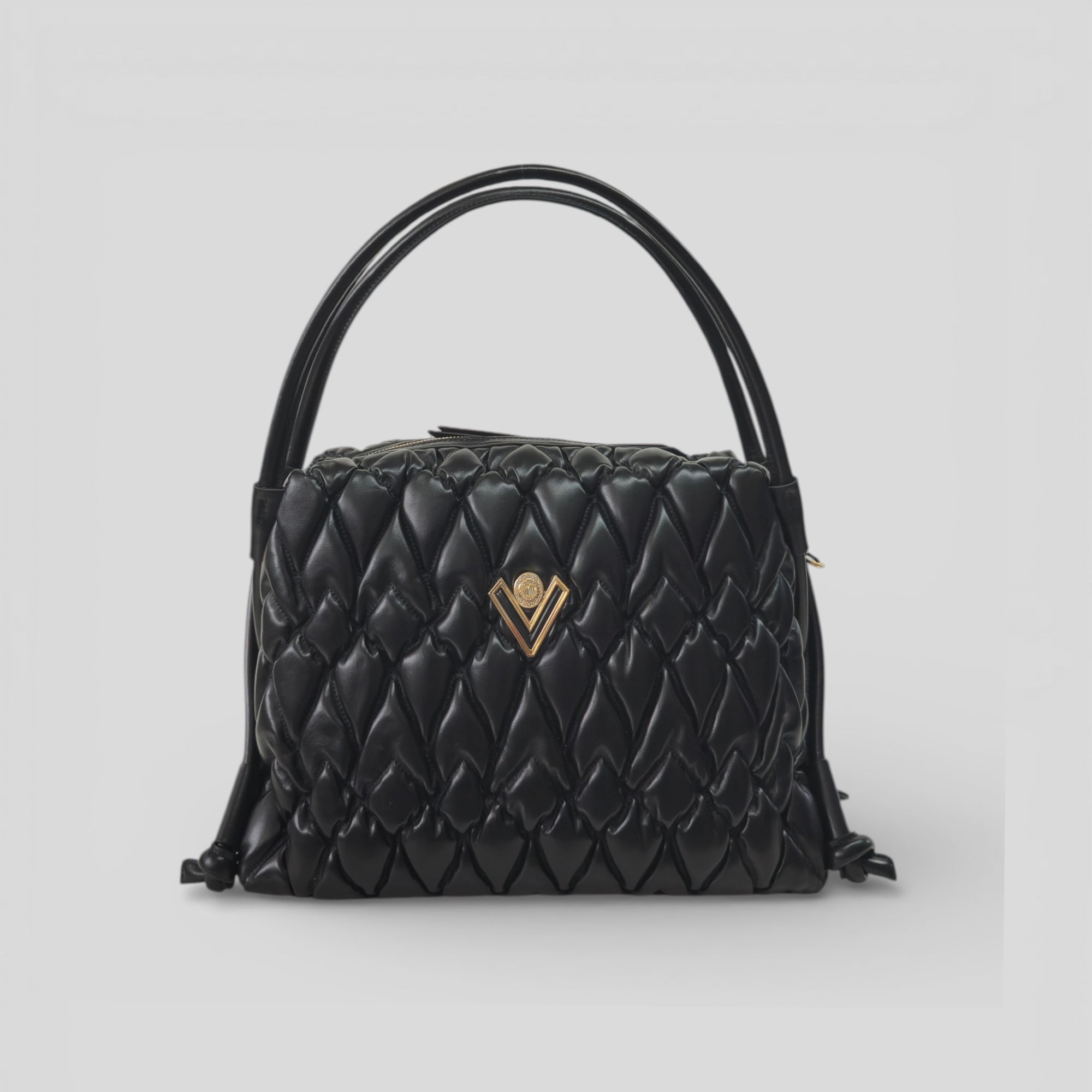 Borsa a mano grande LIA in vitello nero