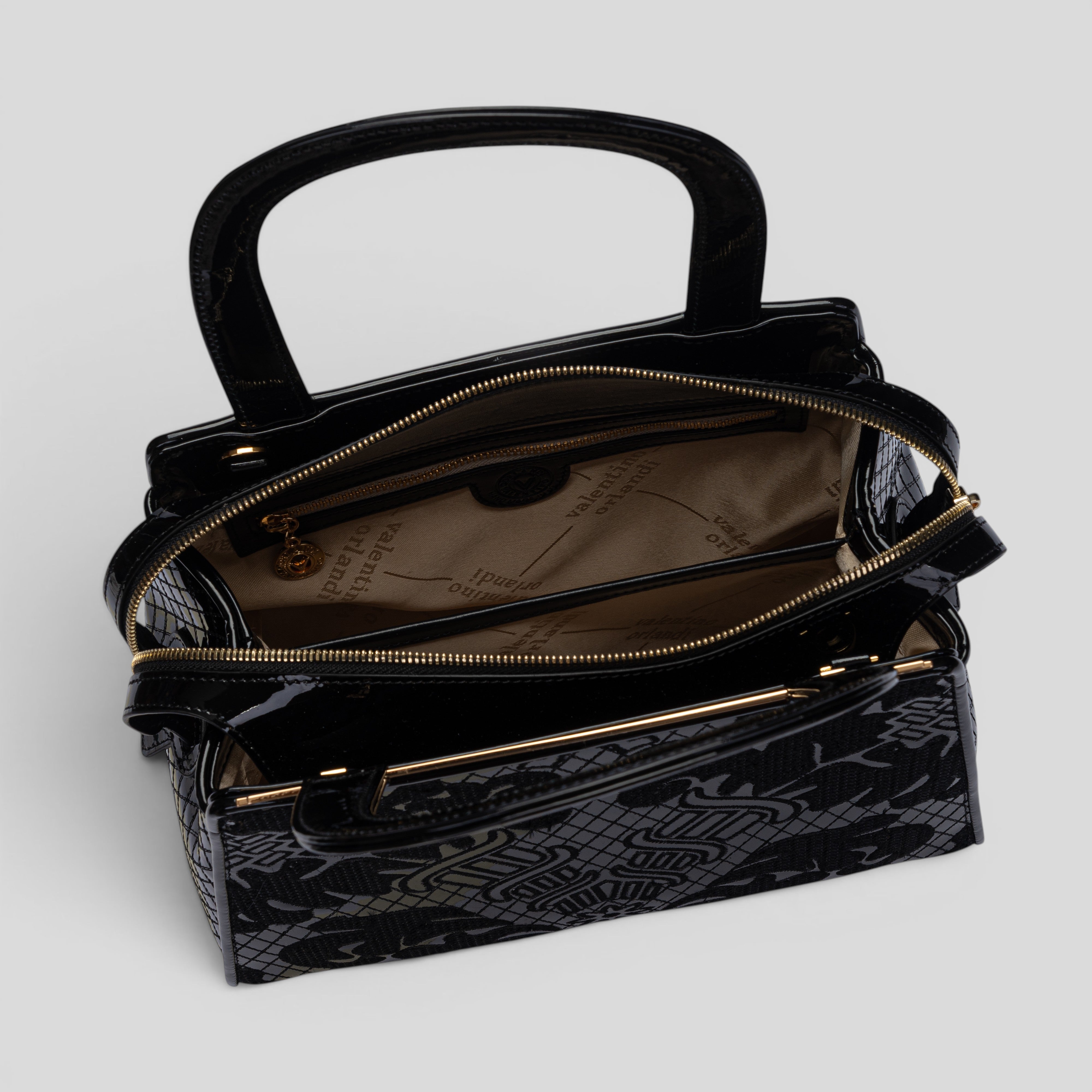 Borsa a mano piccola RODI in vernice nero