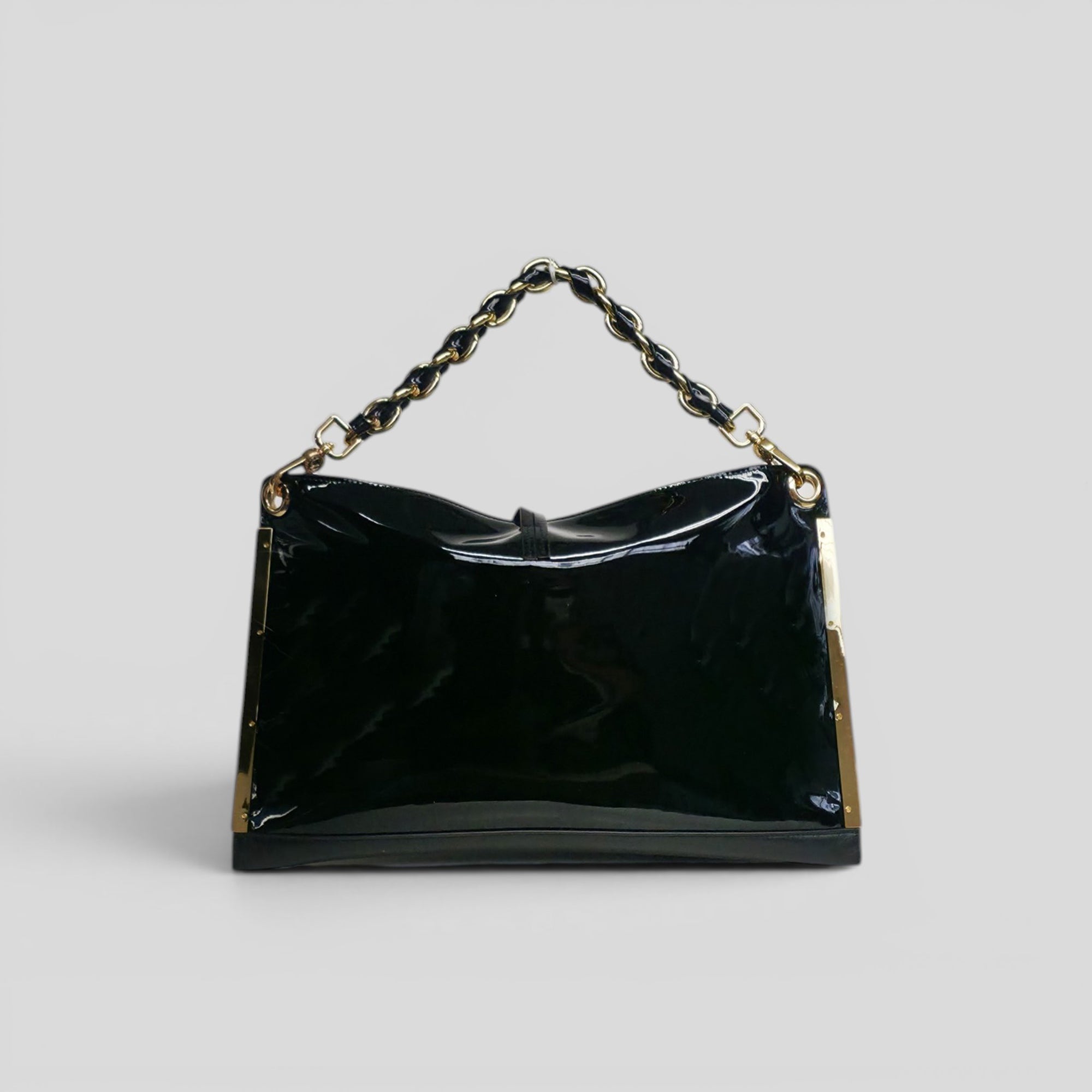 Borsa a mano ESSENZA in pitone nero