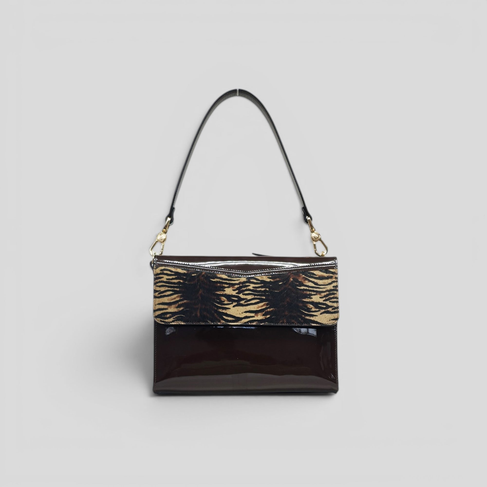 Borsa a spalla ZEB in vernice marrone