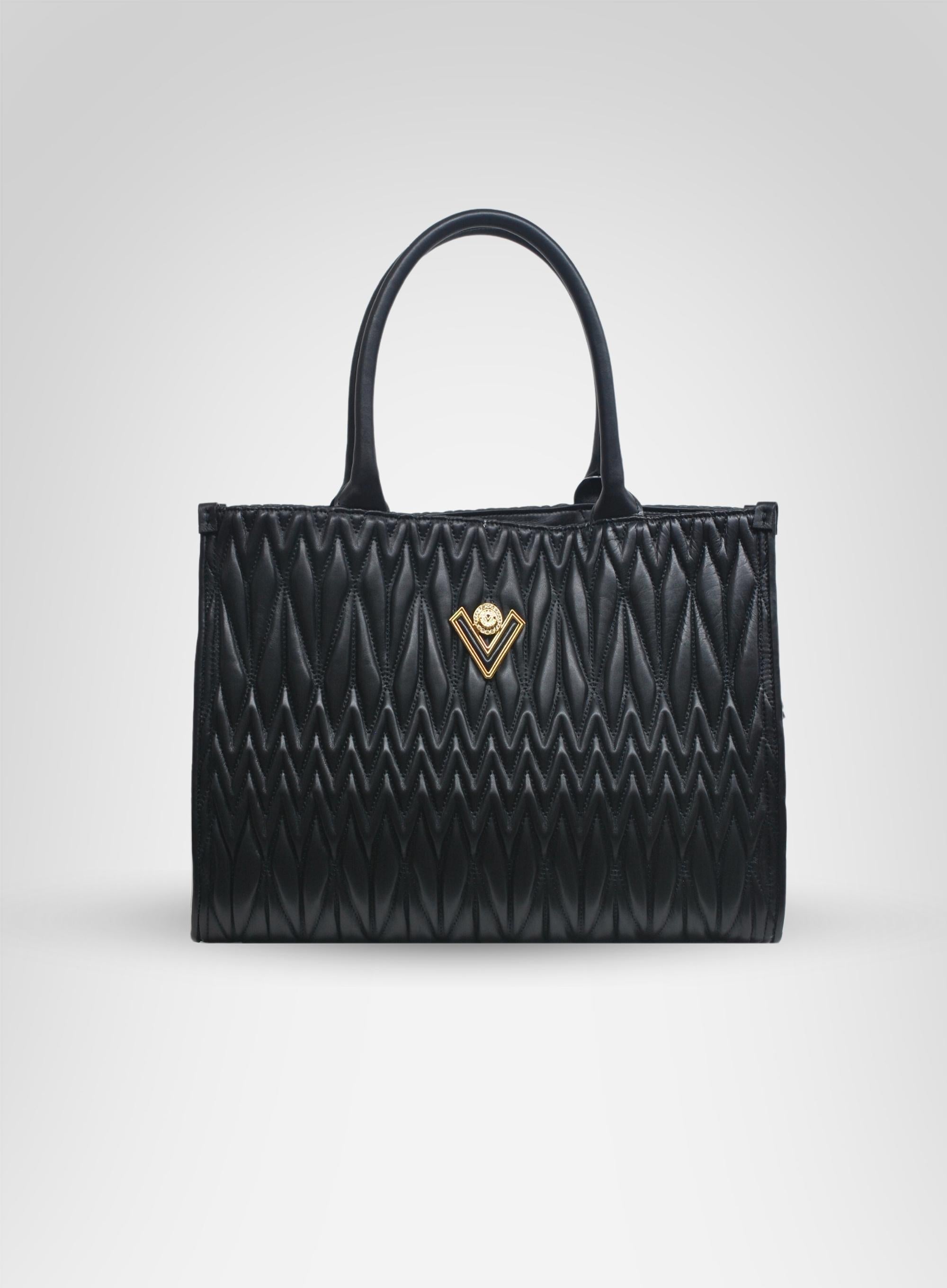 Borsa Shopping Karin in vitello matelassè