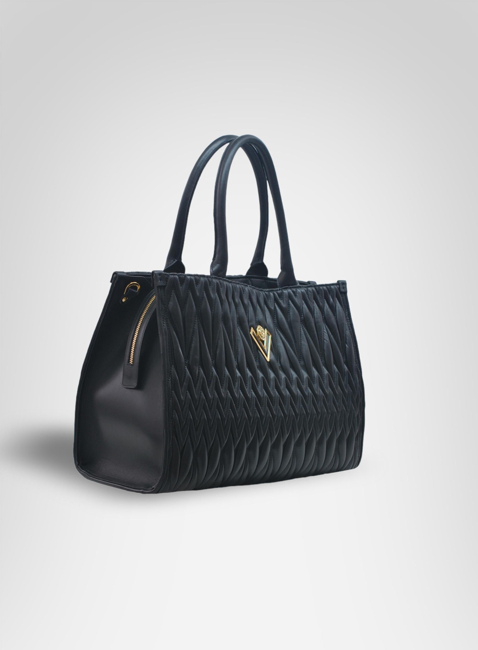 Borsa Shopping Karin in vitello matelassè