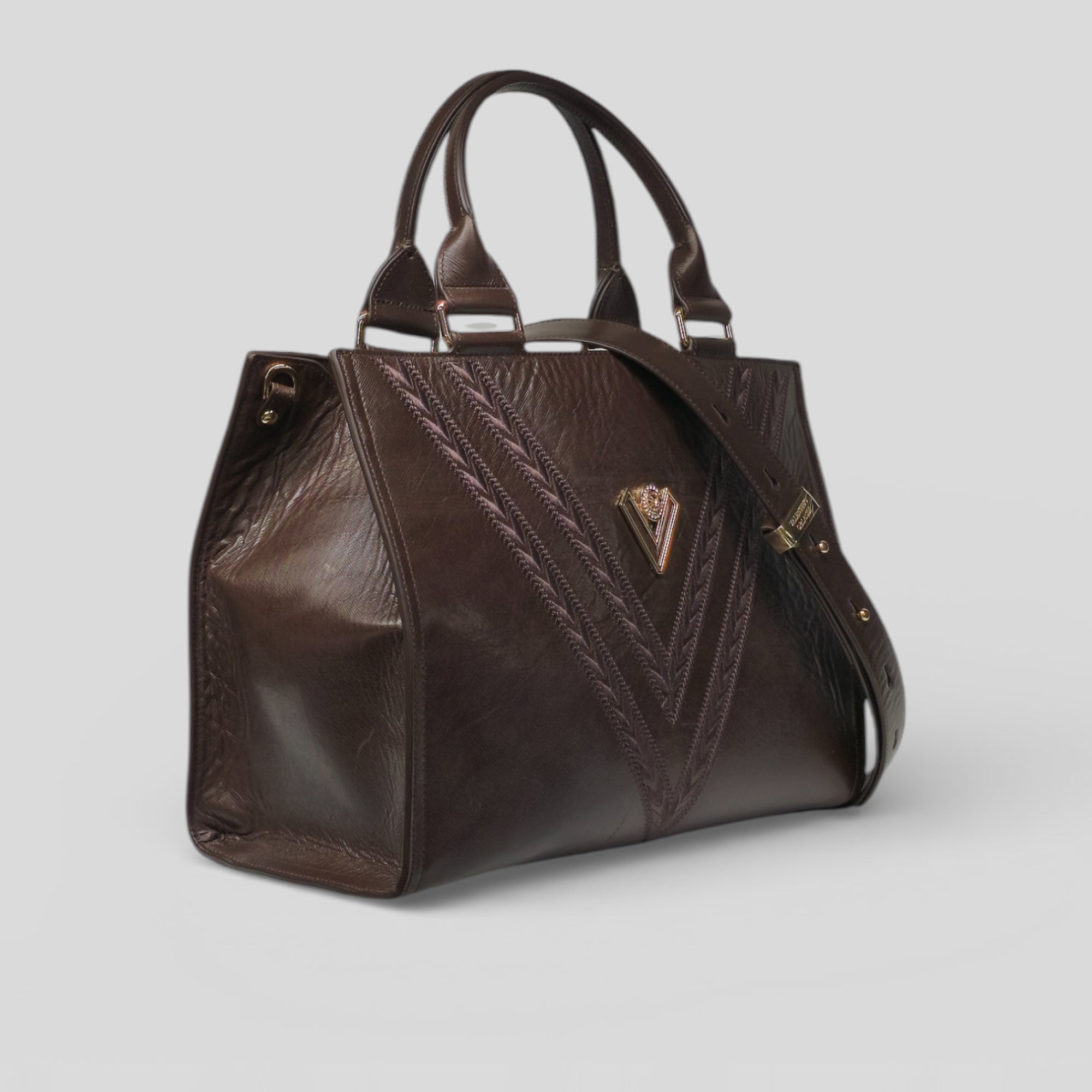 Borsa a mano KAY in vitello marrone