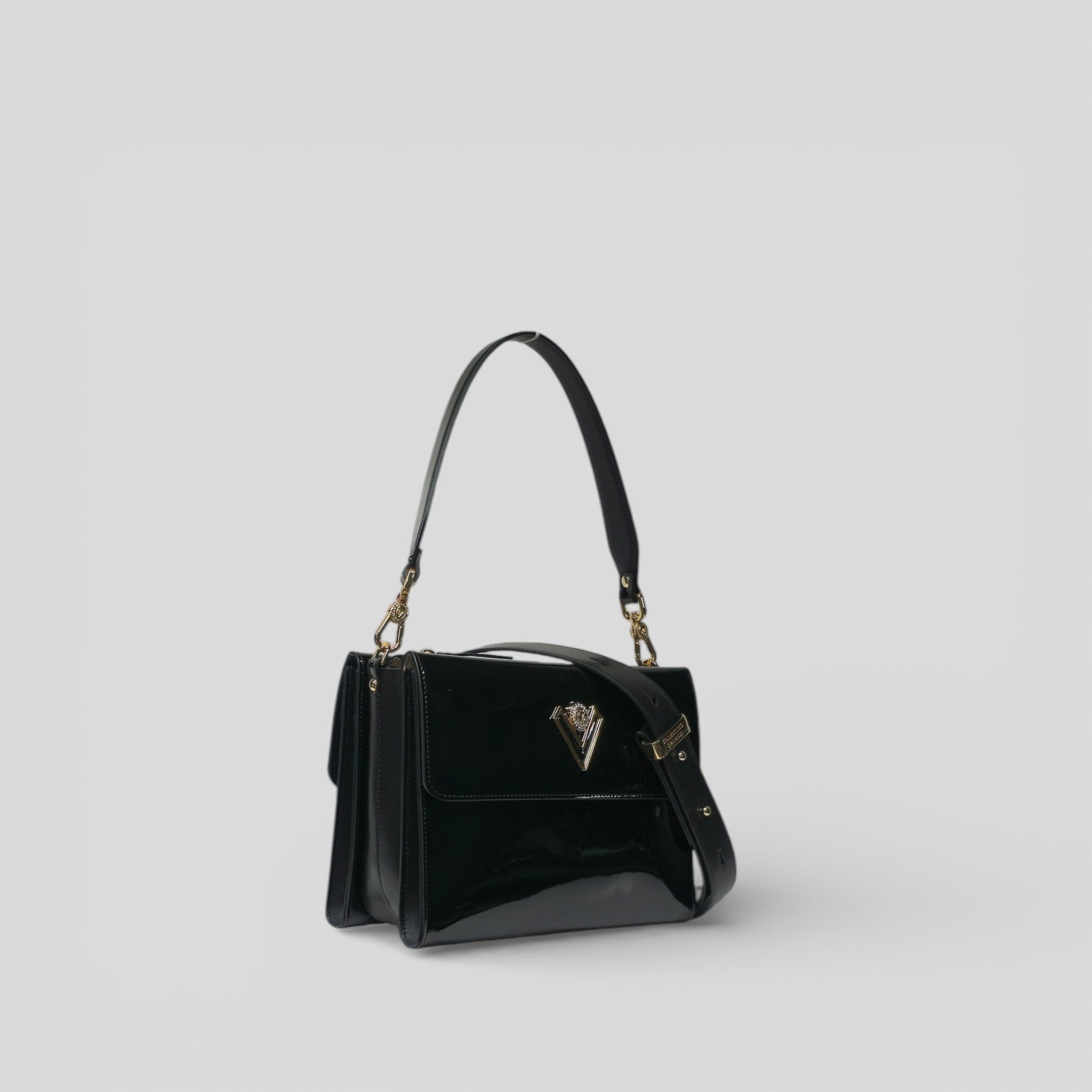 Borsa a spalla BEL in vernice nero