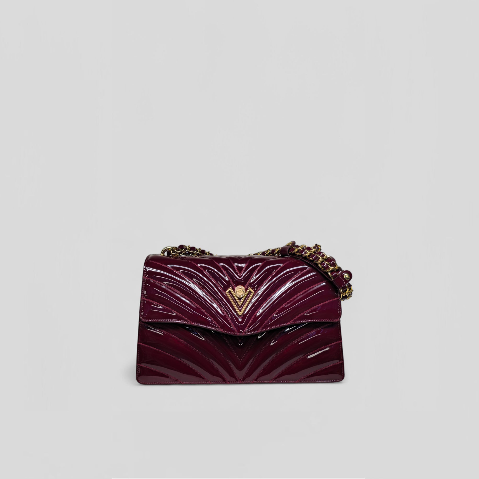 Borsa a spalla LEA in vernice bordeaux