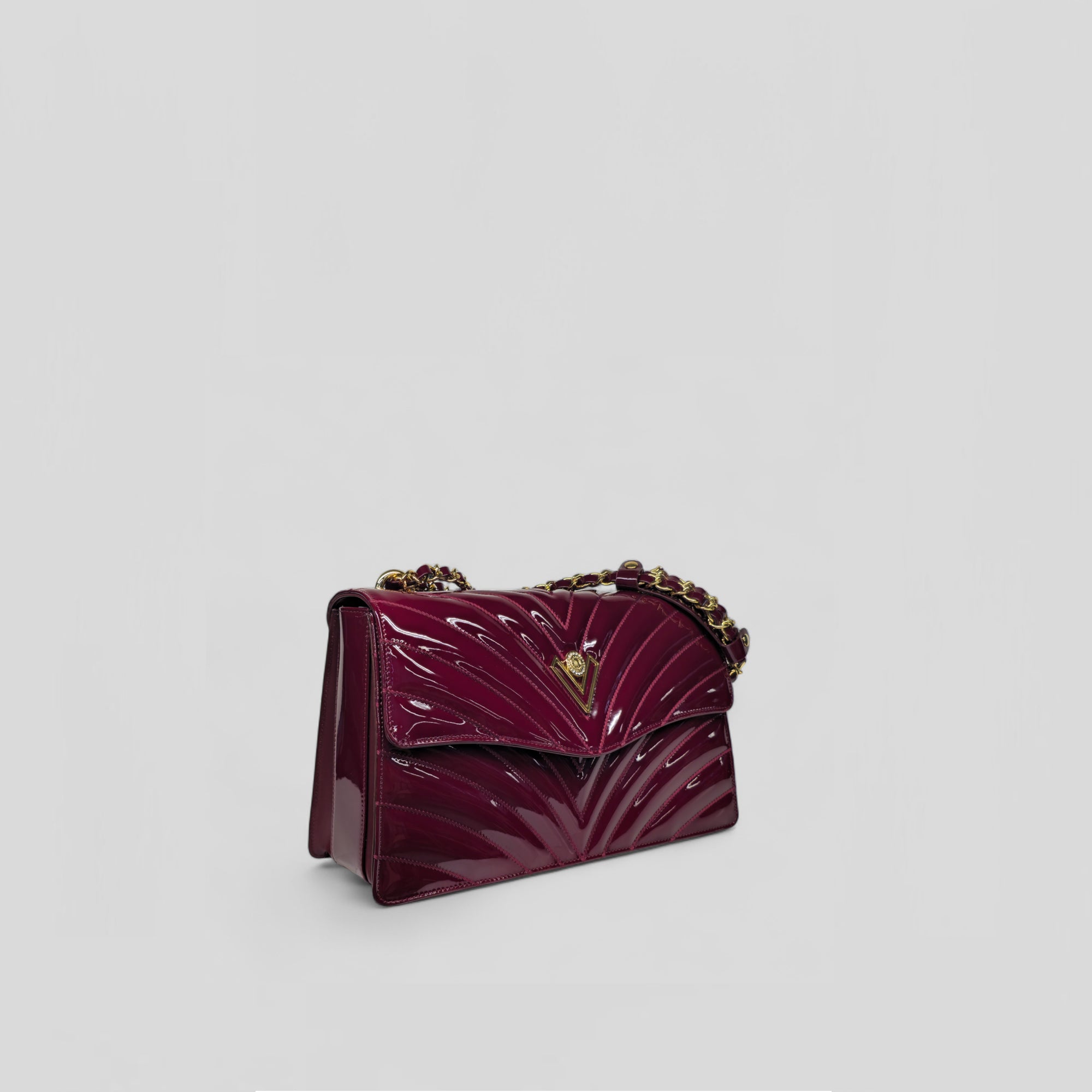 Borsa a spalla LEA in vernice bordeaux