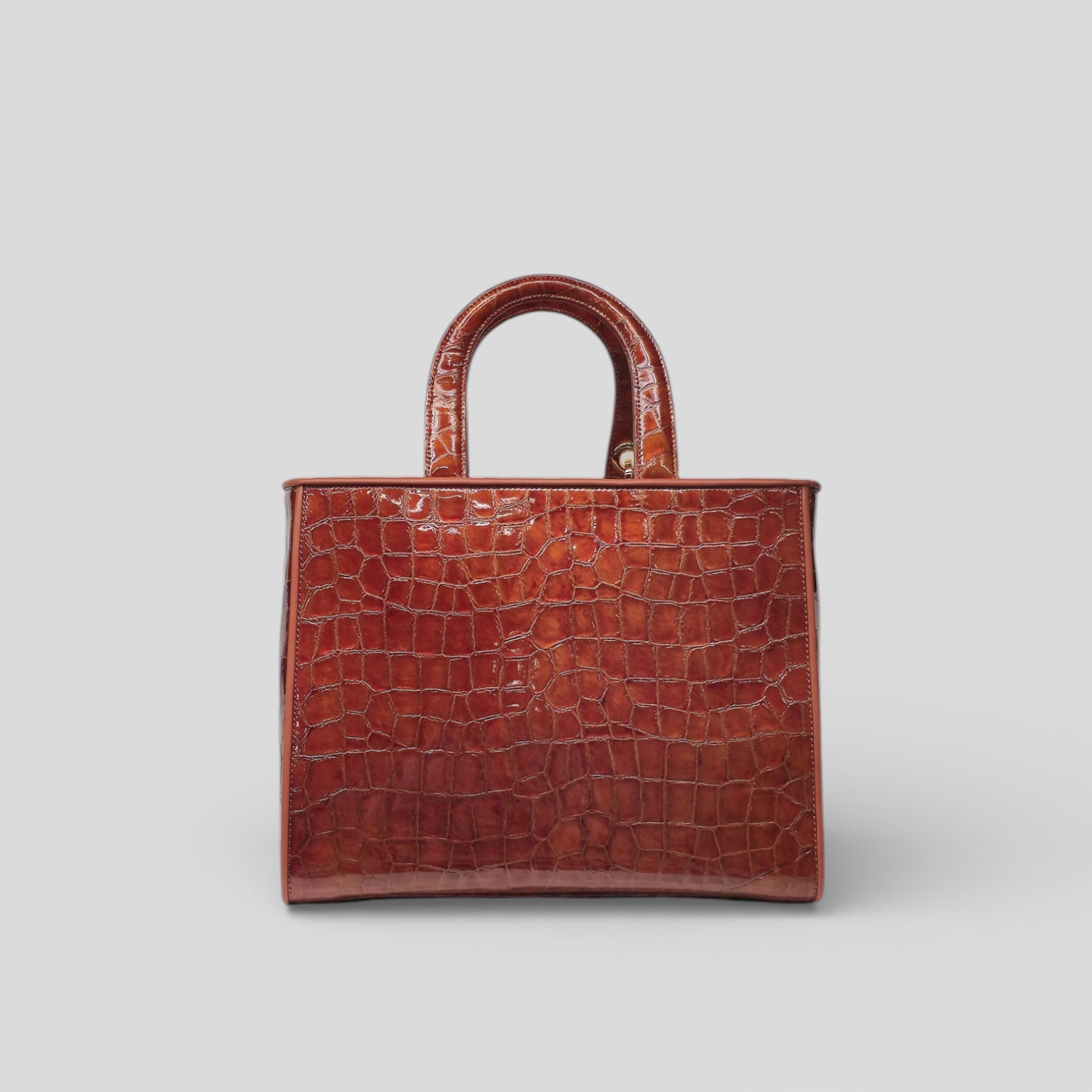 Borsa a mano RODI in vernice stampa cocco arancione