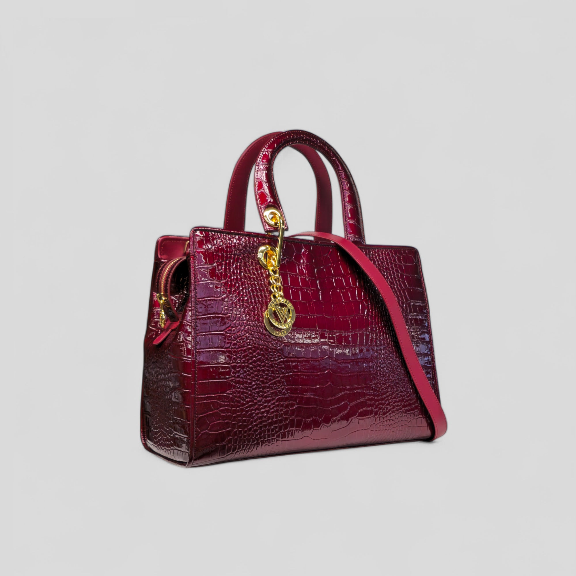 Bauletto grande DITTA in cocco stampato rosso