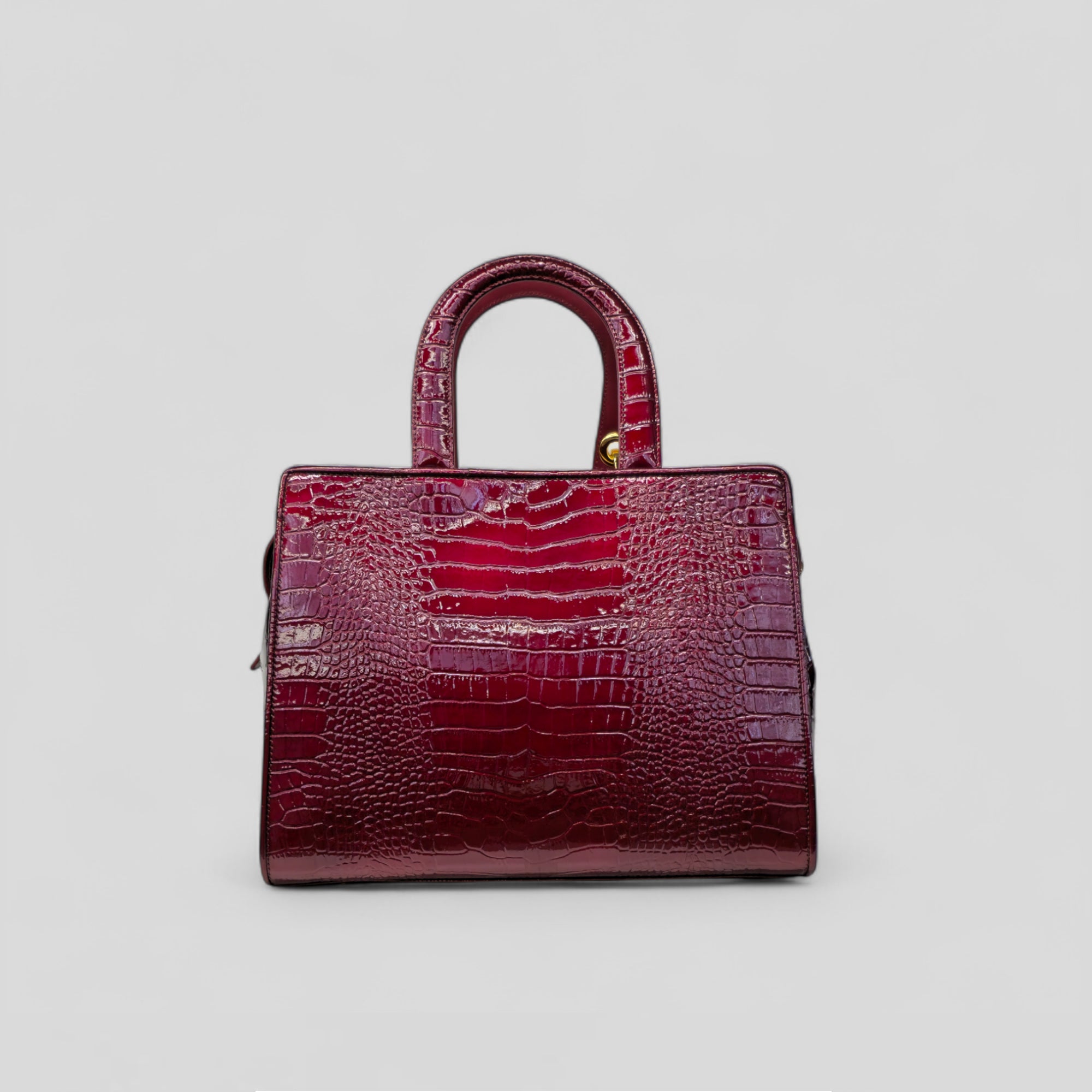 Bauletto grande DITTA in cocco stampato rosso