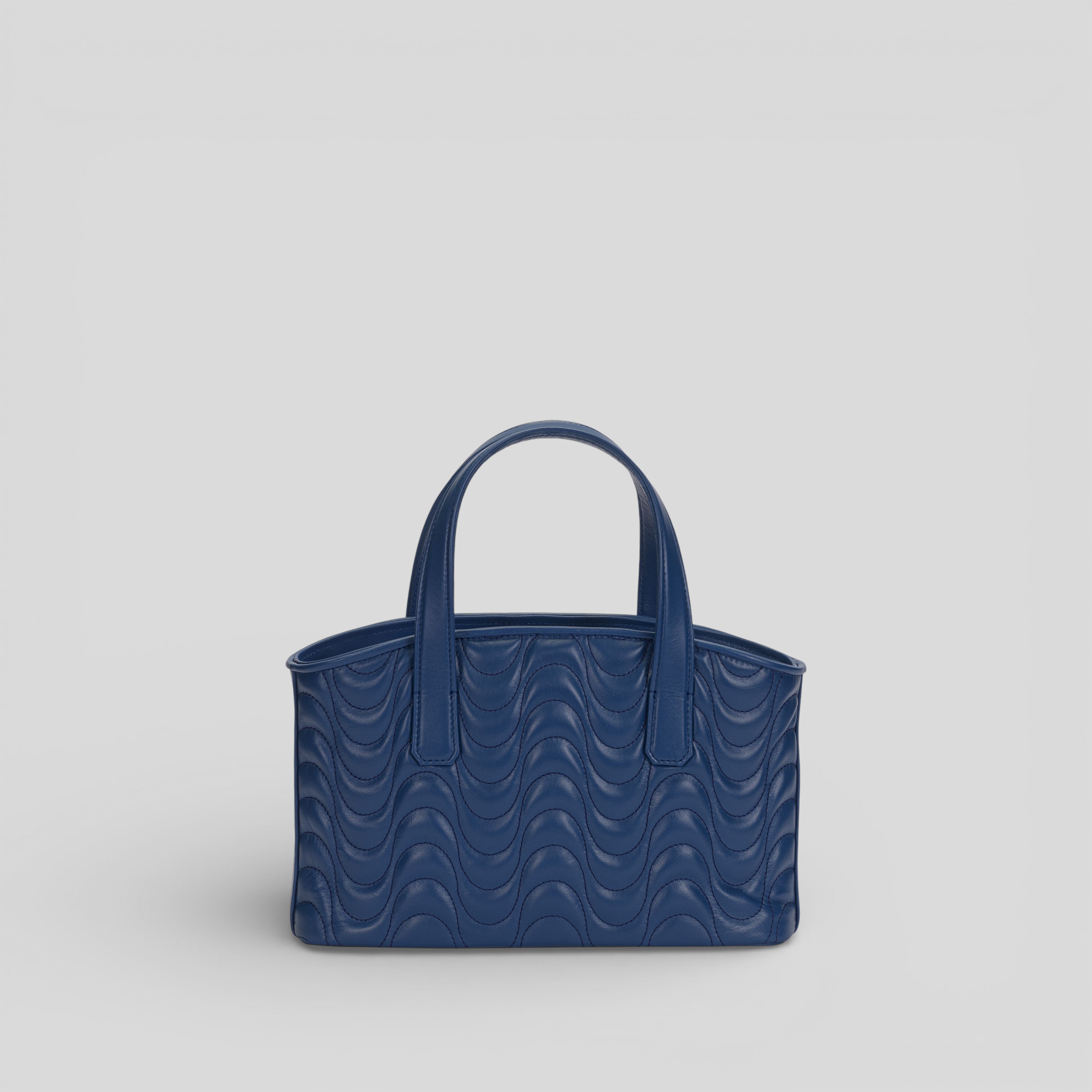 Borsa a mano ONDA in vitello blu