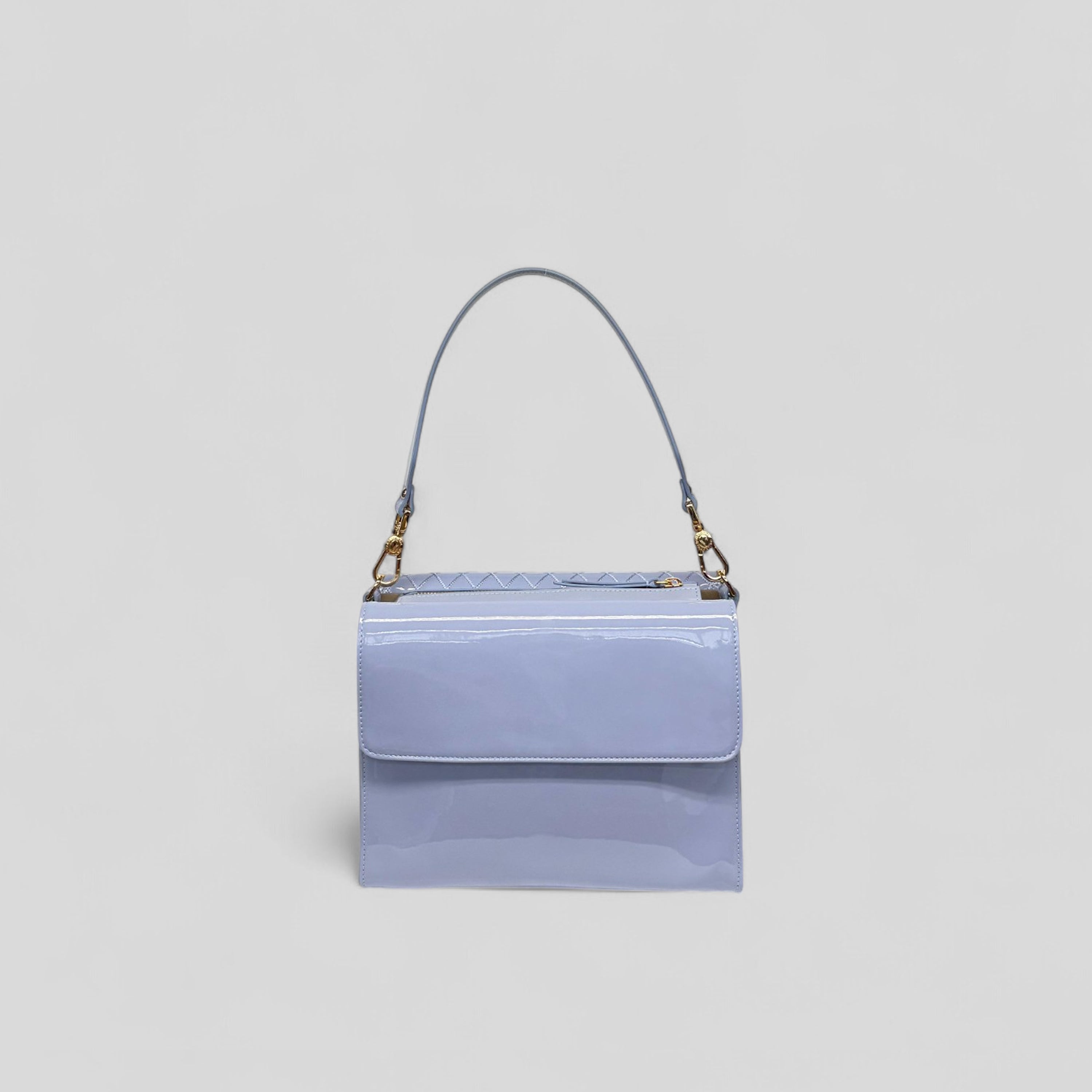 Borsa a spalla DESY in vernice celeste