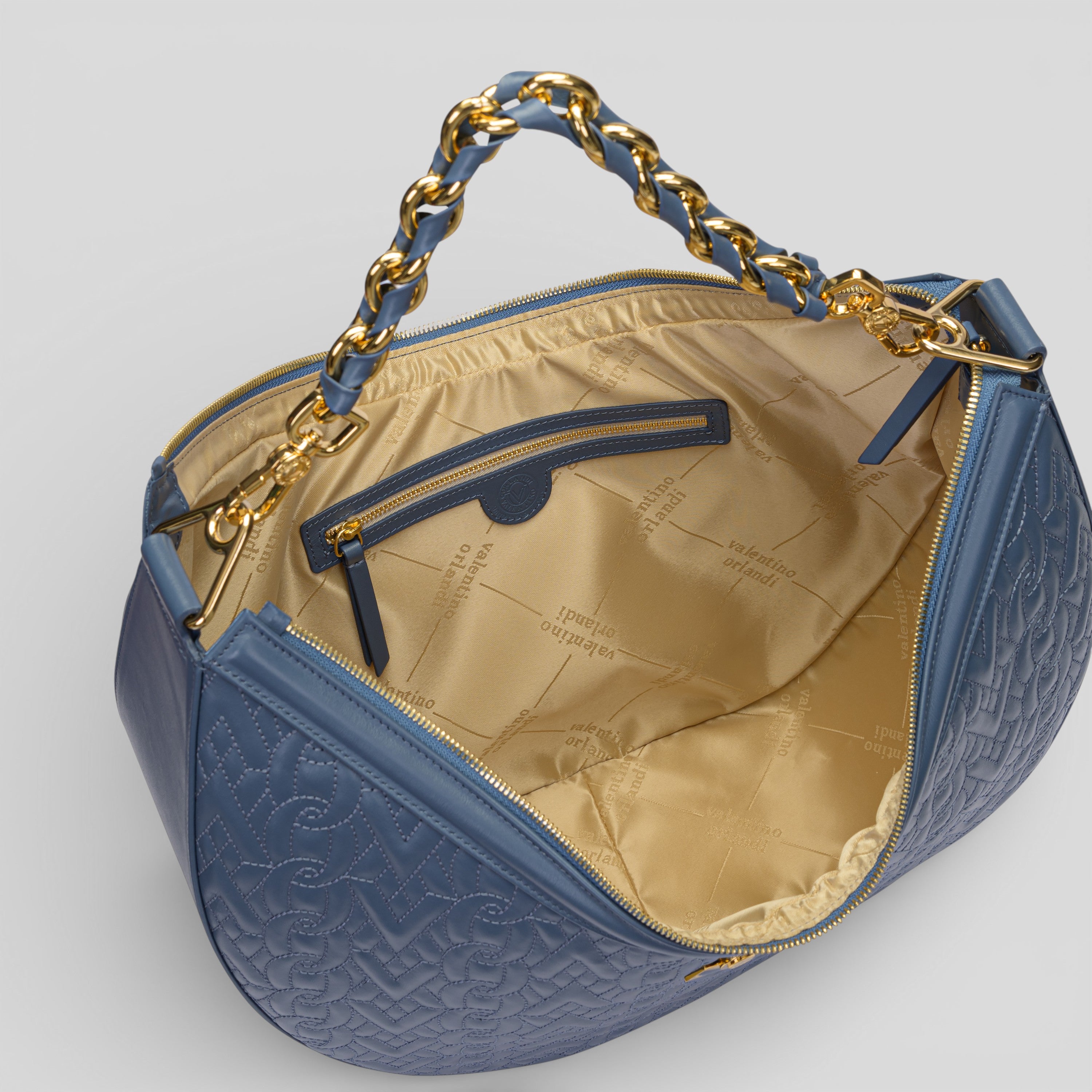 Borsa shopping ILY in vitello celeste