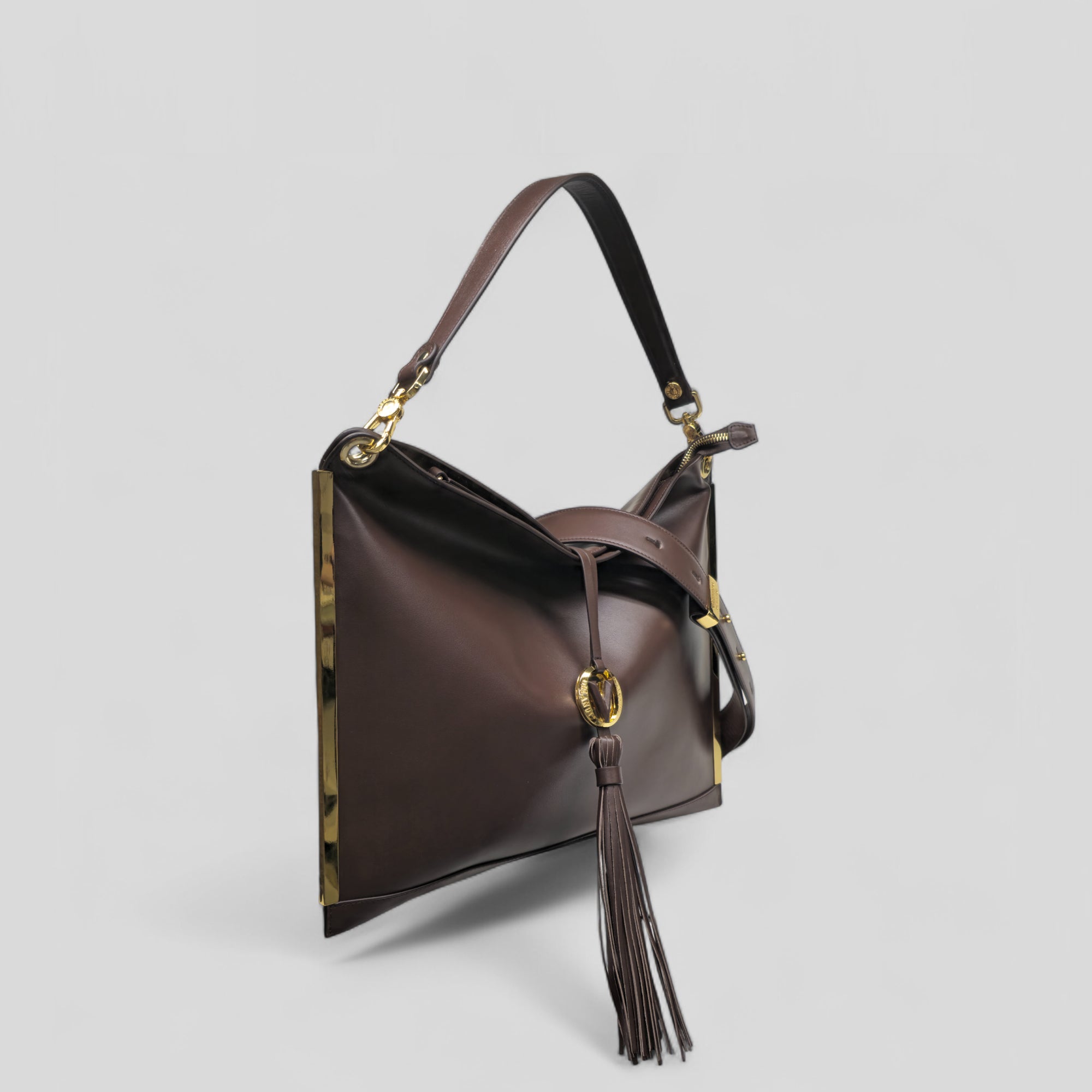 Borsa a spalla CRISTY in vitello marrone