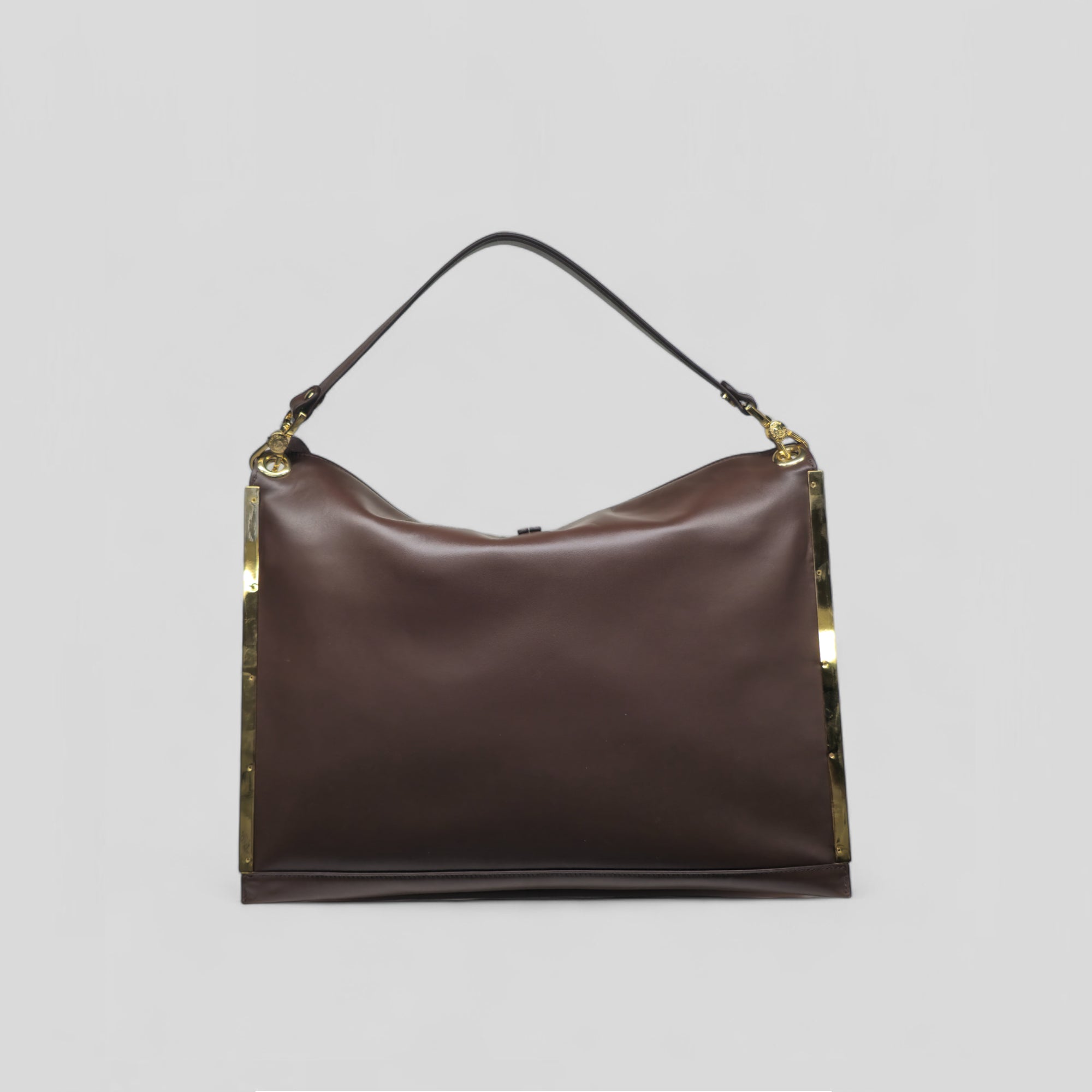 Borsa a spalla CRISTY in vitello marrone