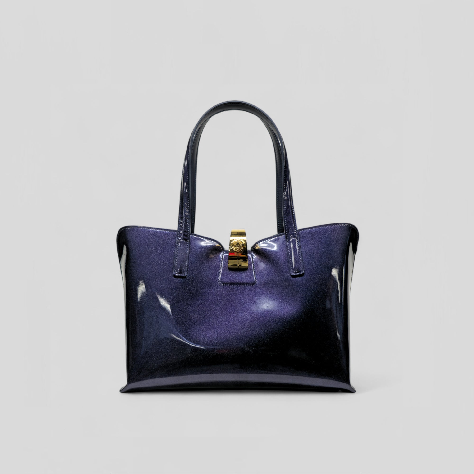 Borsa shopping SIMPLY in vernice blu