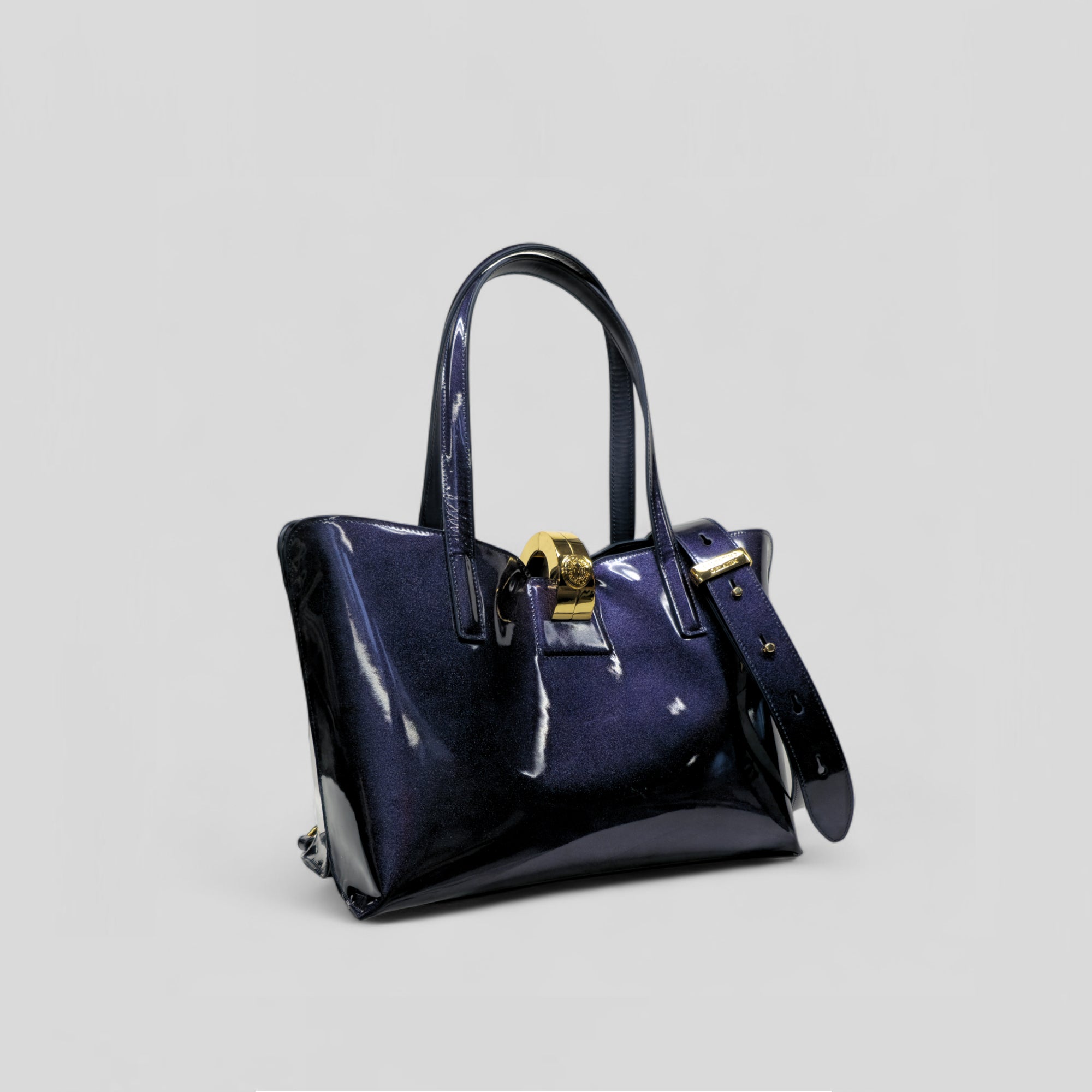 Borsa shopping SIMPLY in vernice blu