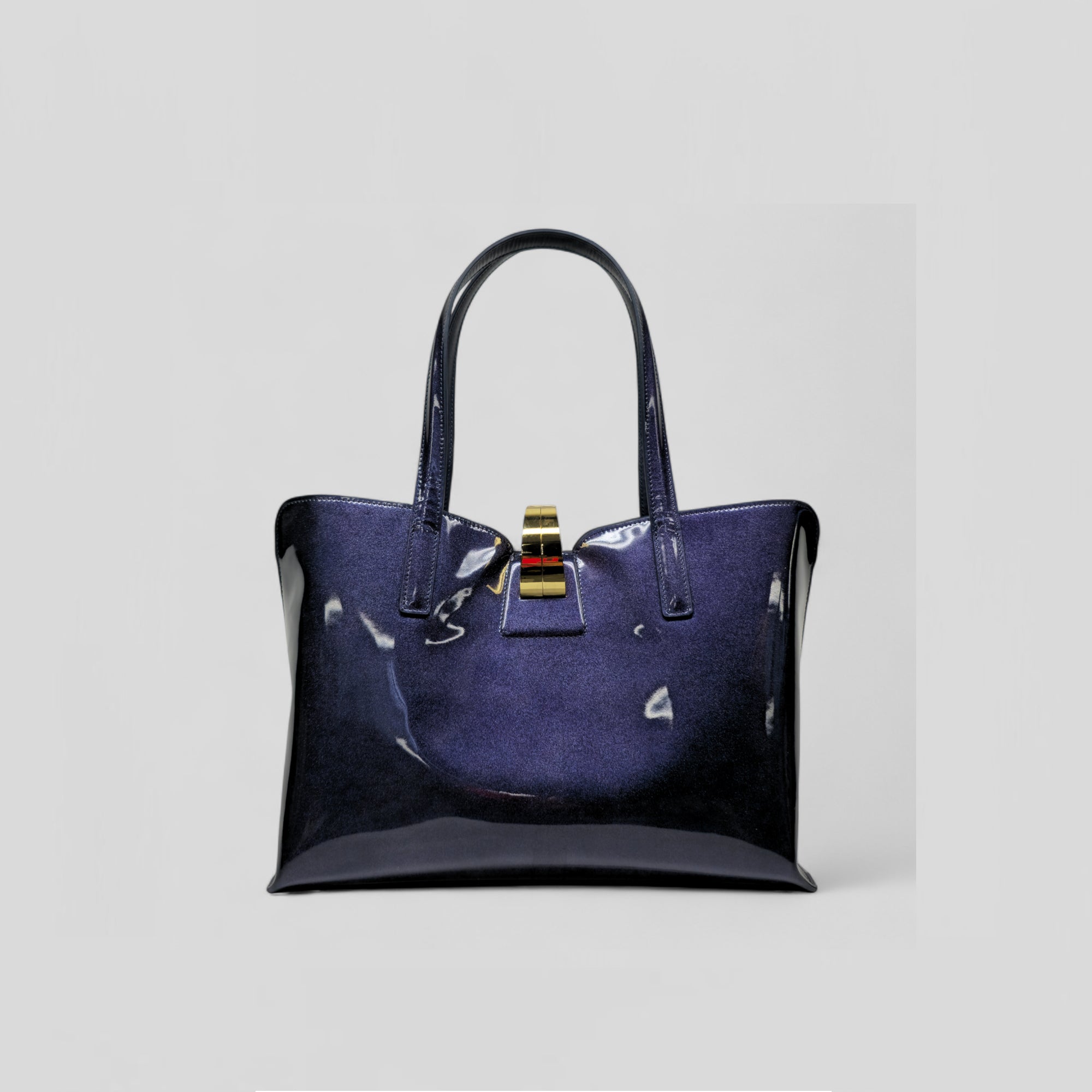 Borsa shopping SIMPLY in vernice blu