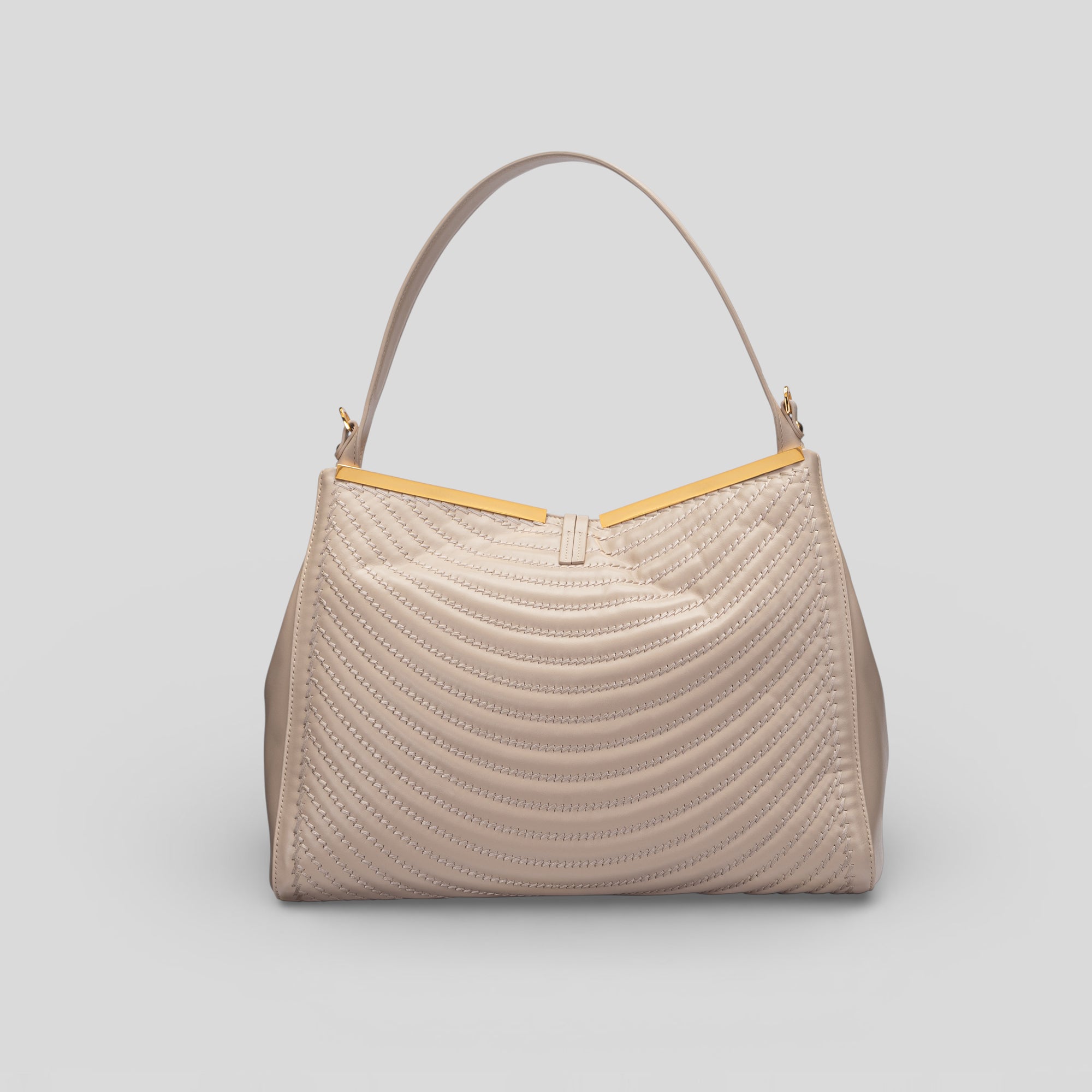 Borsa a mano RAGGI in vitello beige