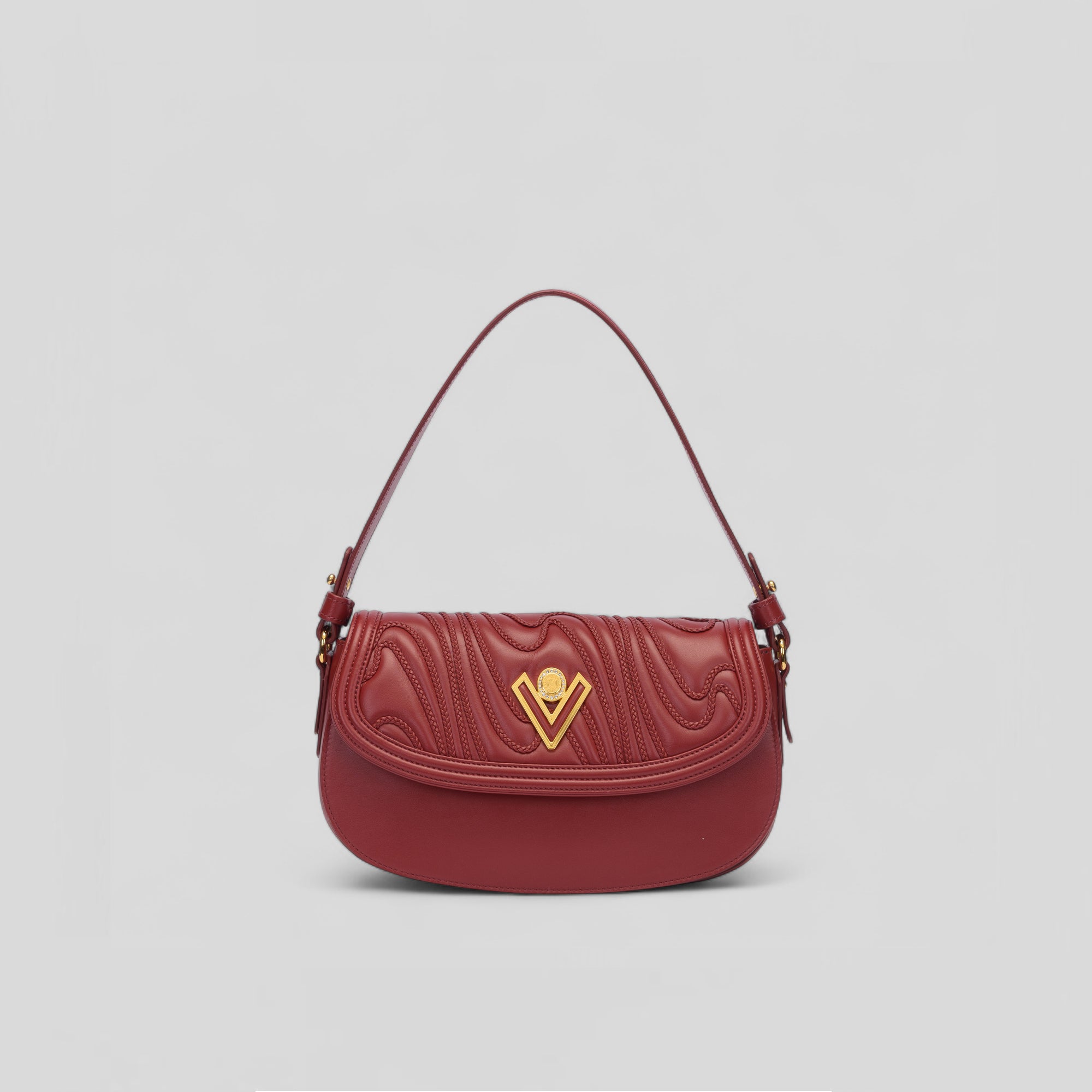 Borsa a spalla TRECY in vitello rosso