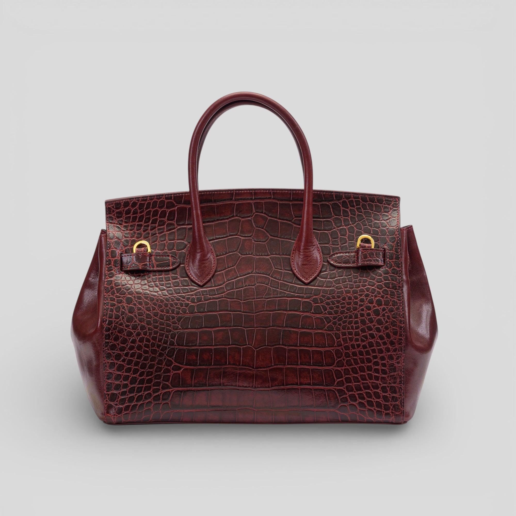 Brosa tote media LUXURY in vitello stampa cocco bordeaux