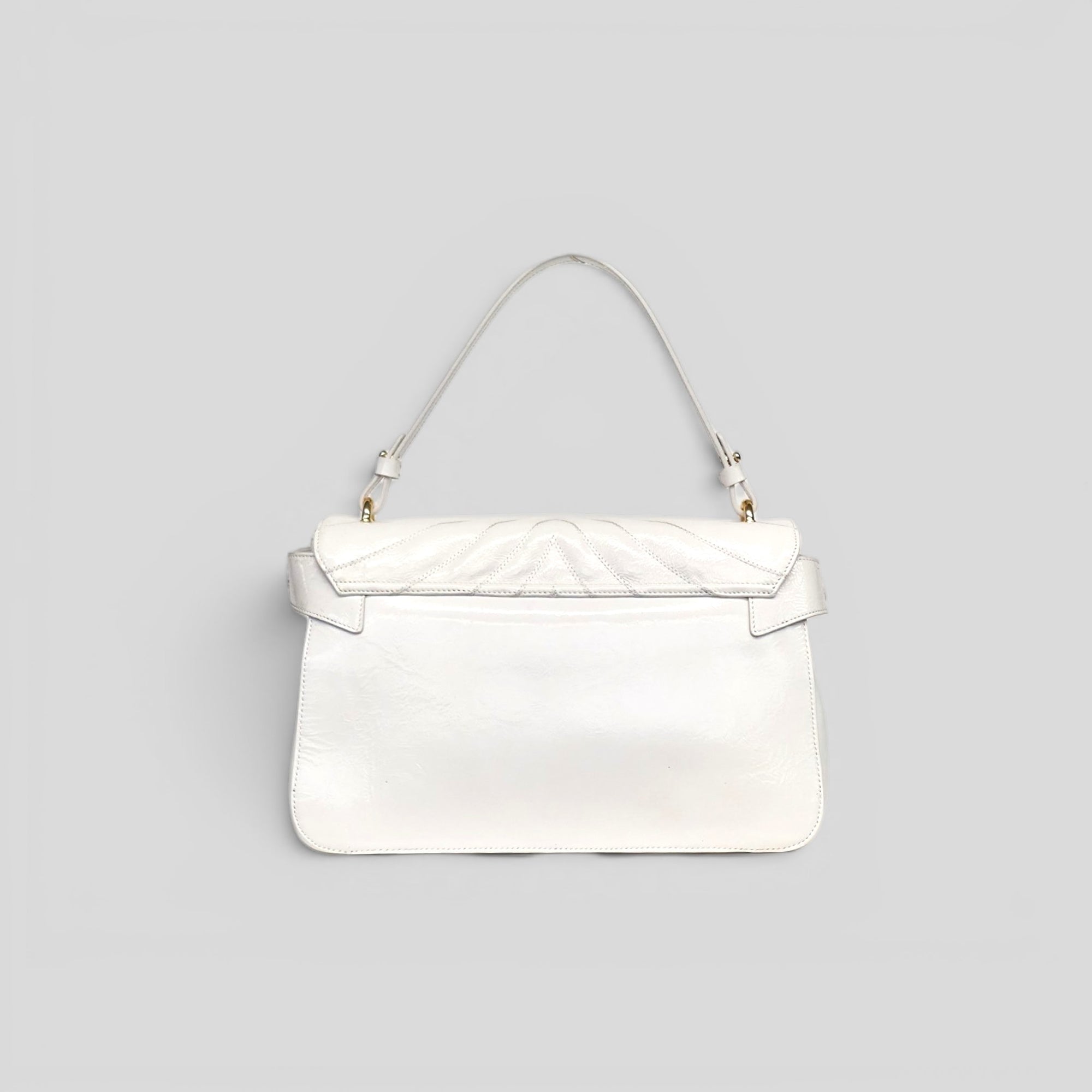Borsa a mano LEA in vernice bianco