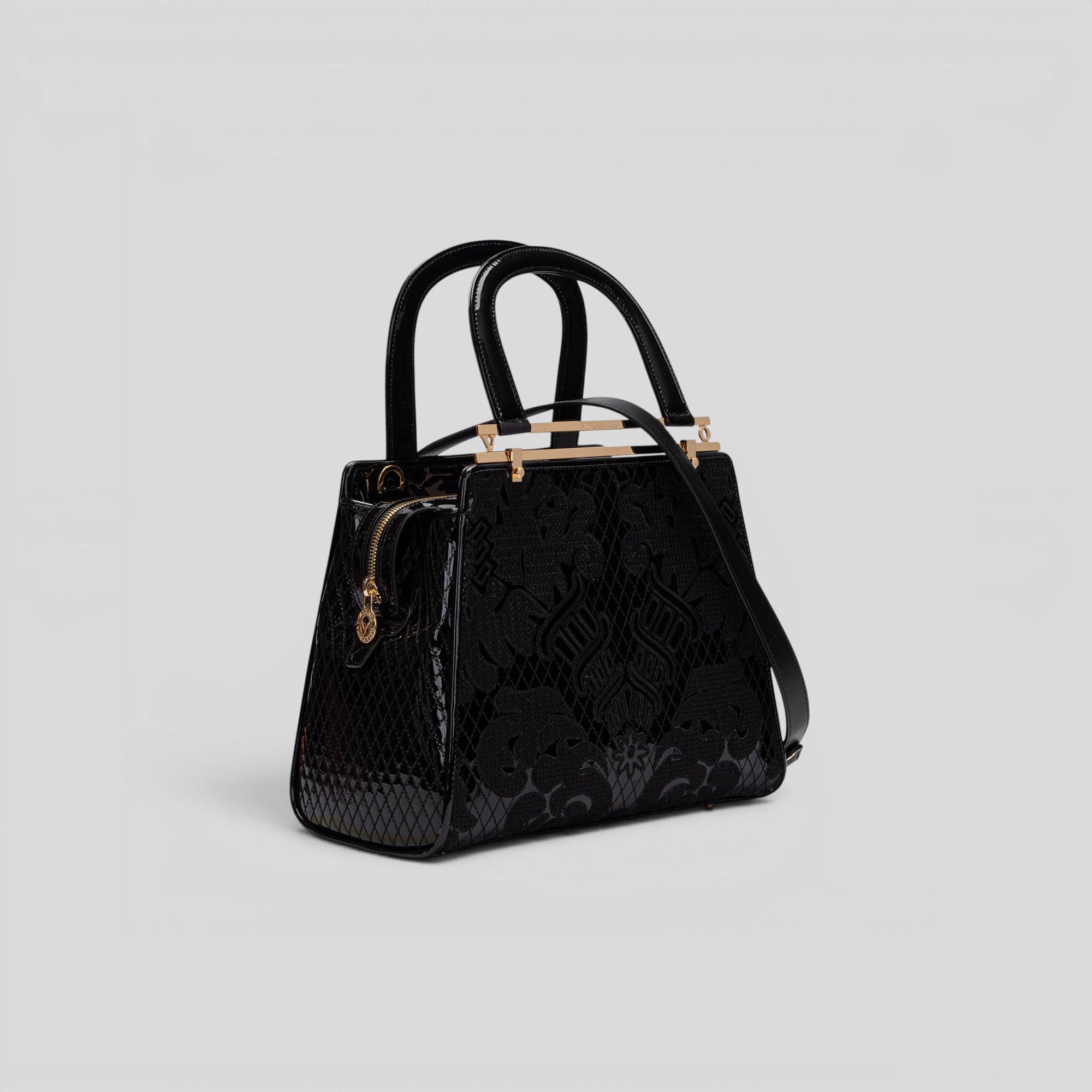 Borsa a mano piccola RODI in vernice nero