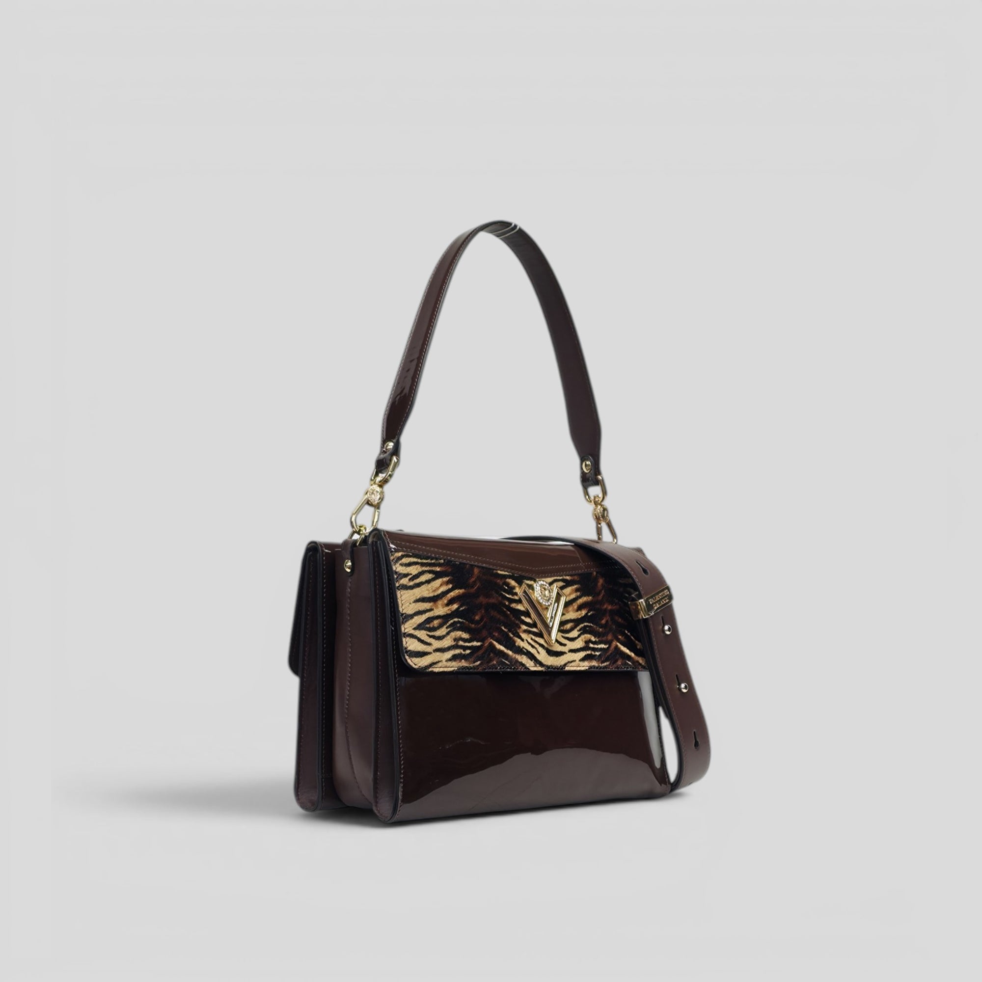 Borsa a spalla ZEB in vernice marrone